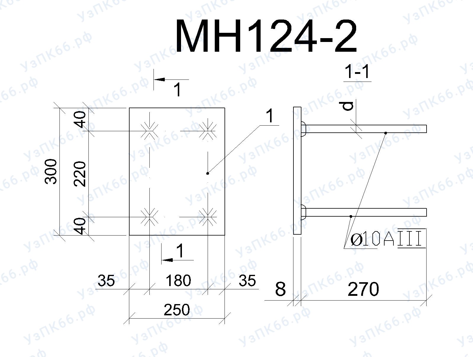 Изделие закладное МН 124-2