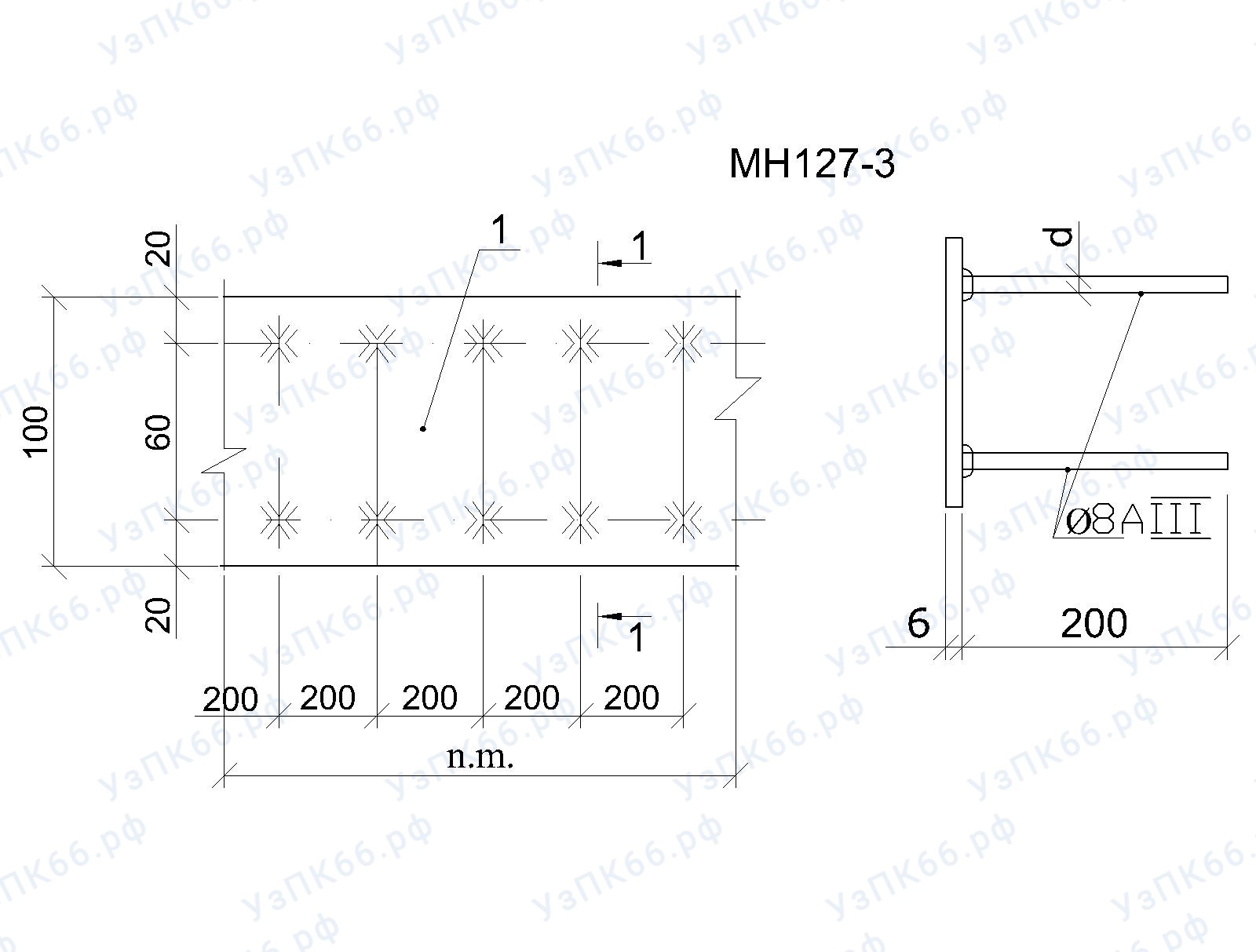Изделие закладное МН 127-3