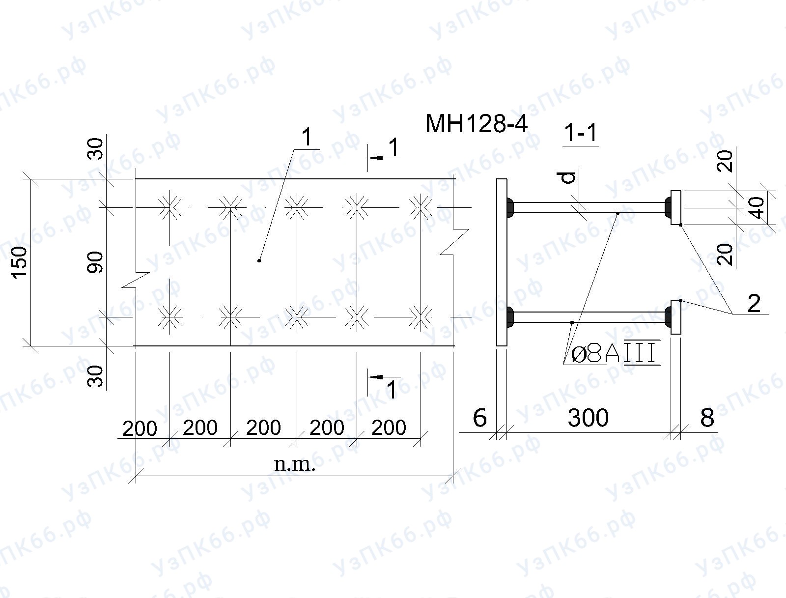 Изделие закладное МН 128-4