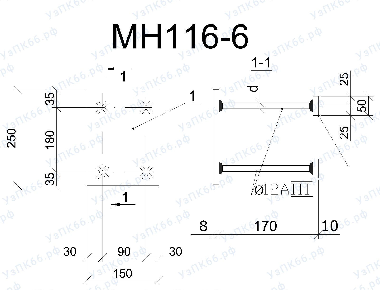 Изделие закладное МН 116-6