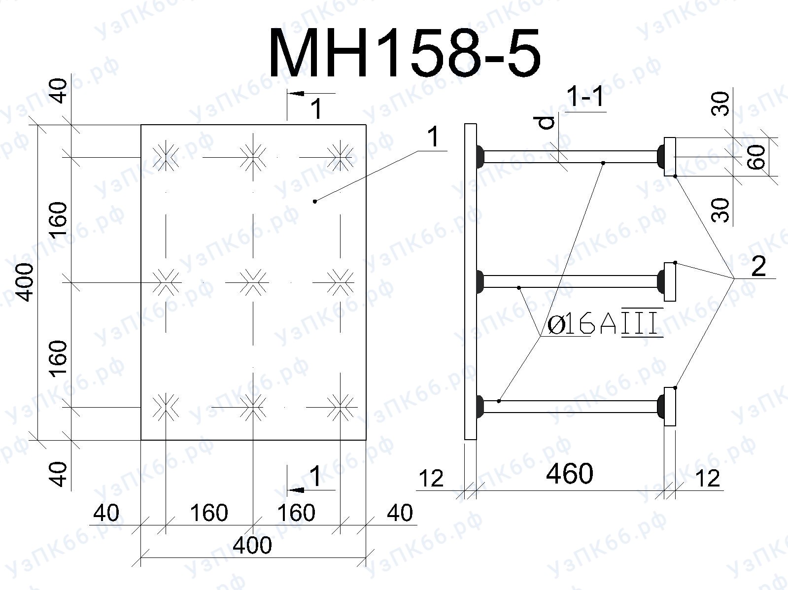 Изделие закладное МН 158-5