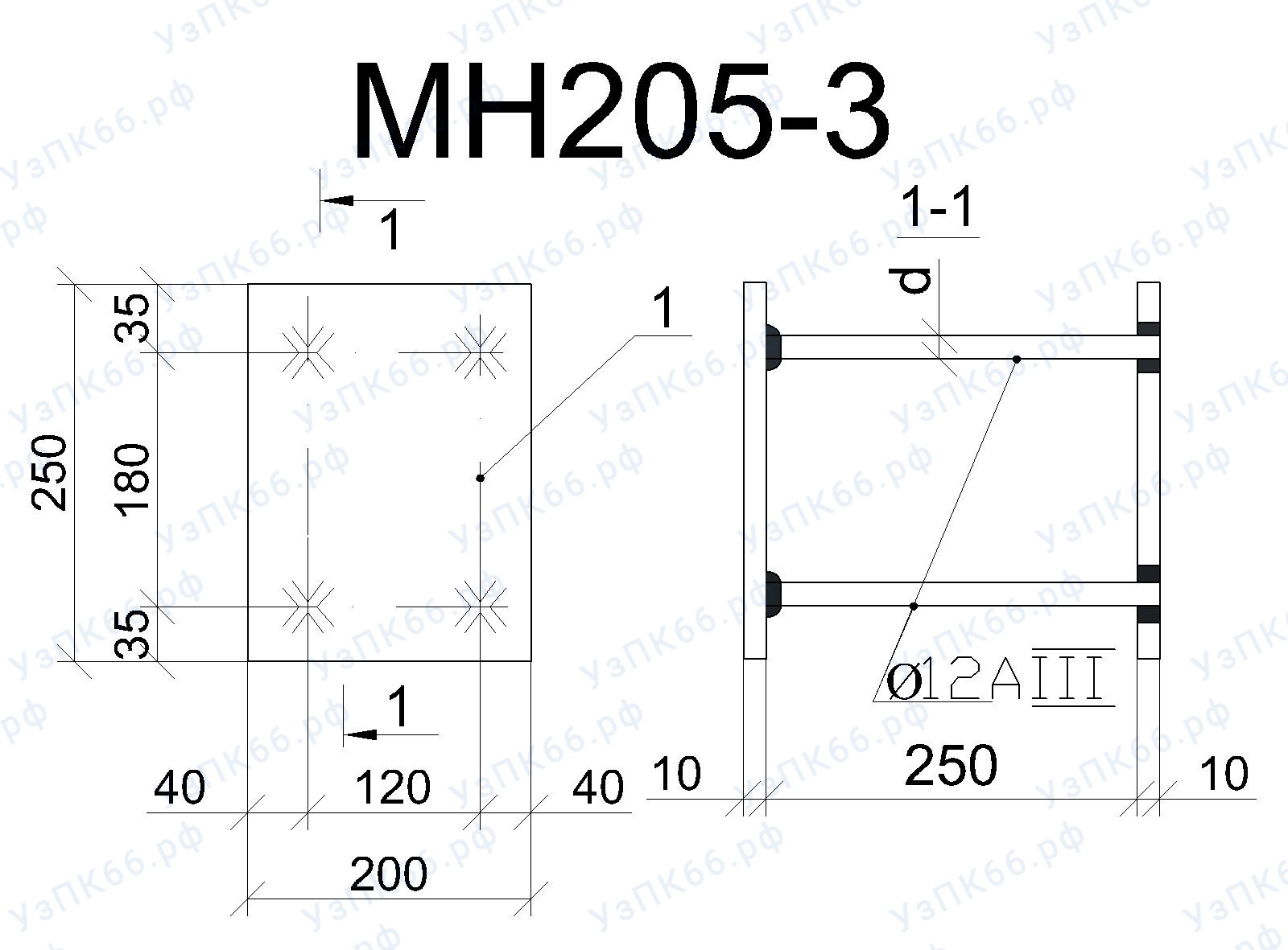 Изделие закладное МН 205-3