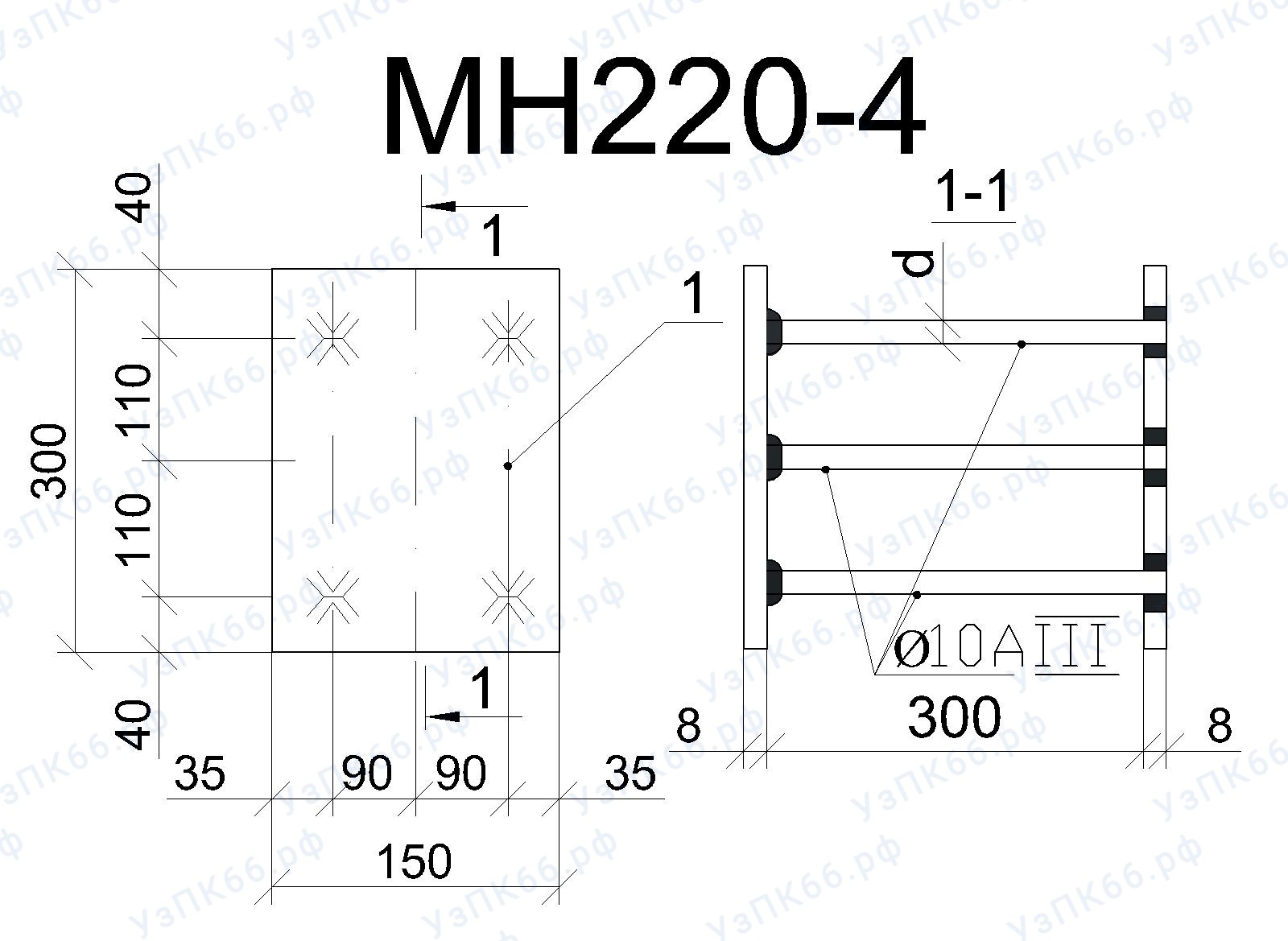 Изделие закладное МН 220-4