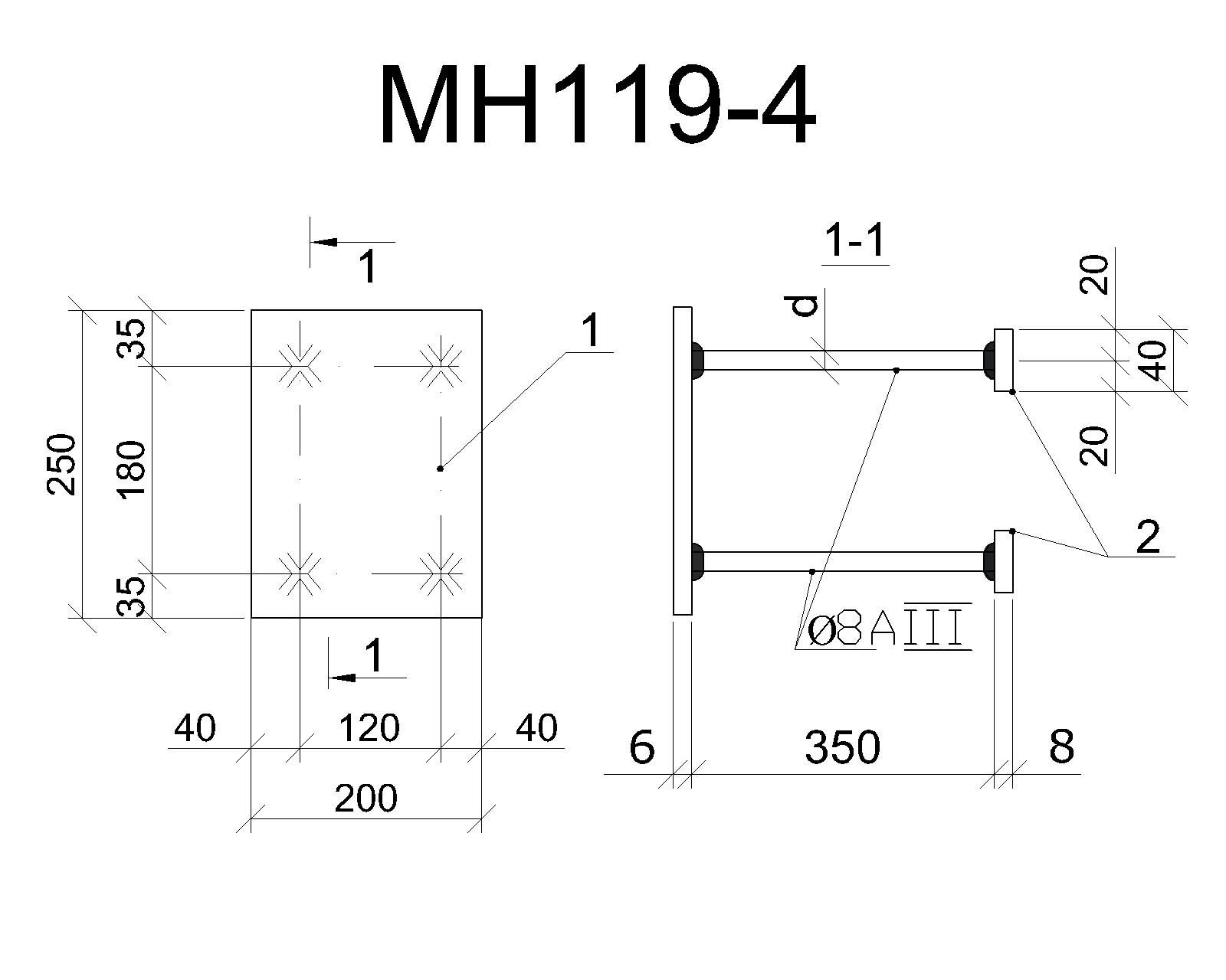 Изделие закладное МН 119-4