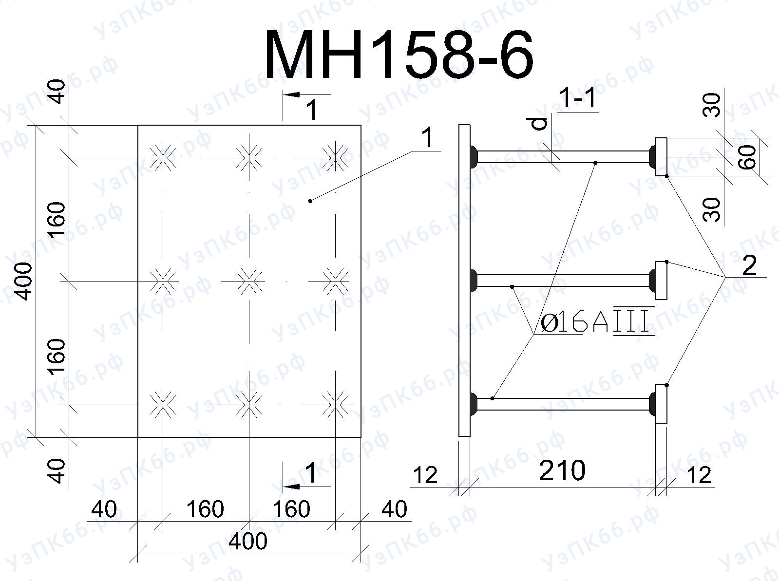 Изделие закладное МН 158-6