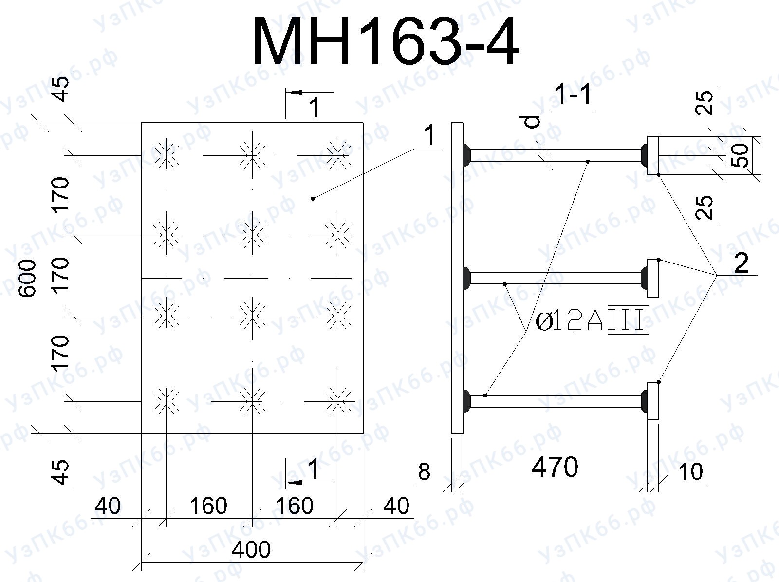 Изделие закладное МН 163-4