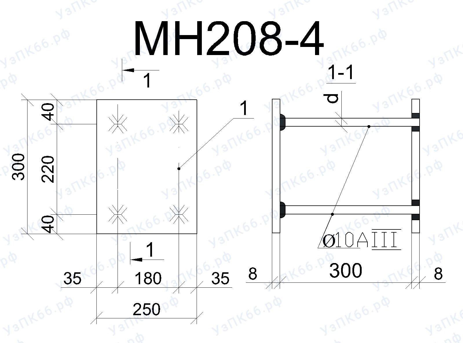 Изделие закладное МН 208-4