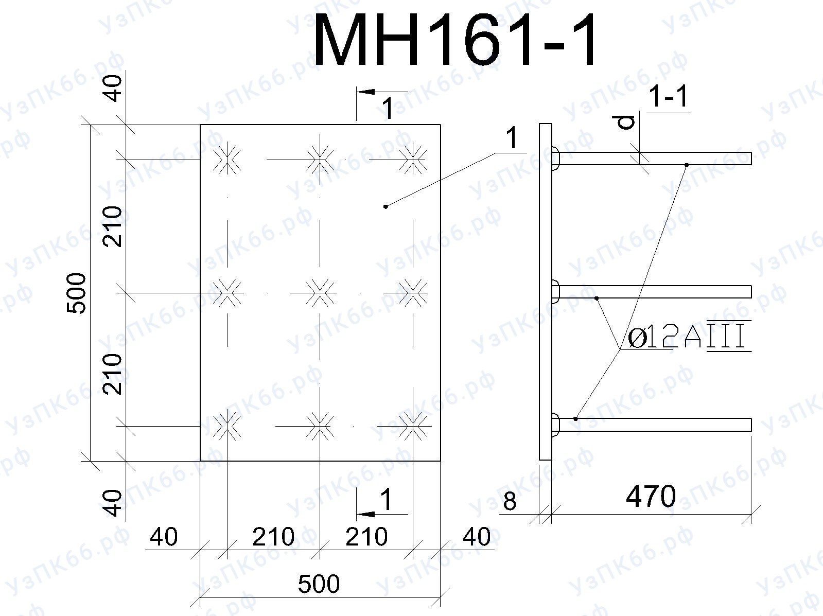Изделие закладное МН 161-1
