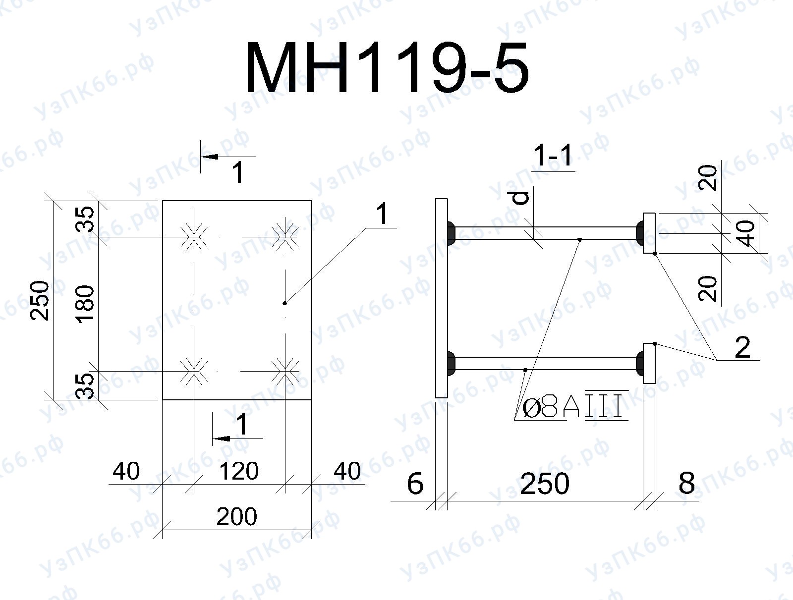 Изделие закладное МН 119-5