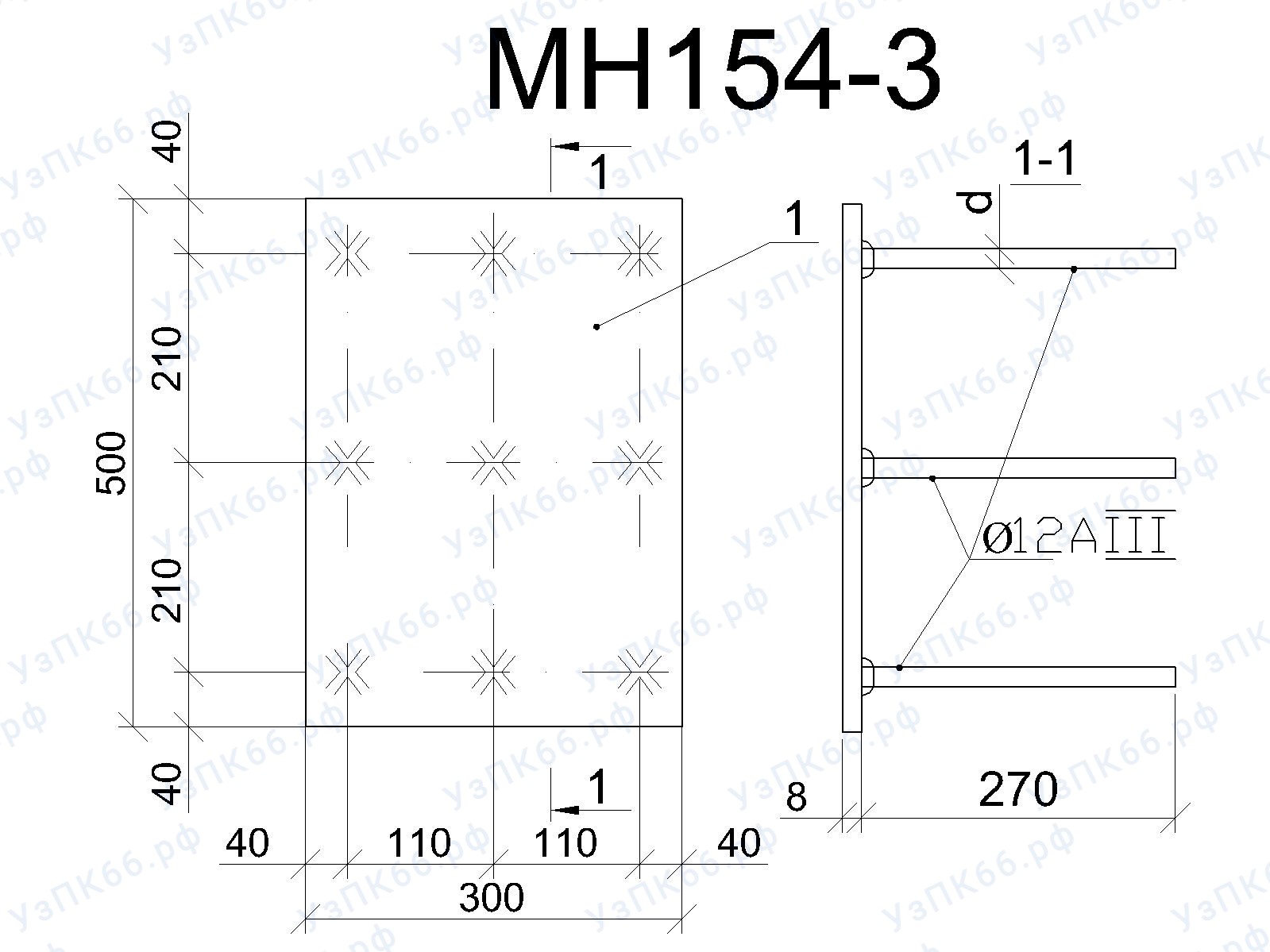 Изделие закладное МН 154-3