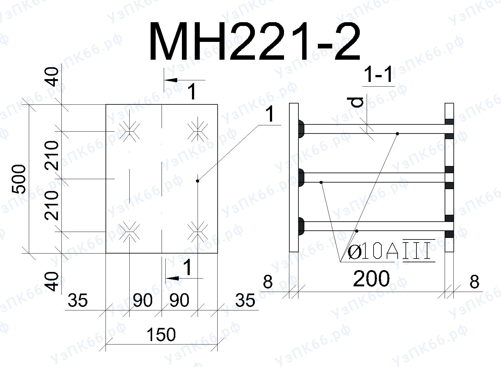 Изделие закладное МН 221-2