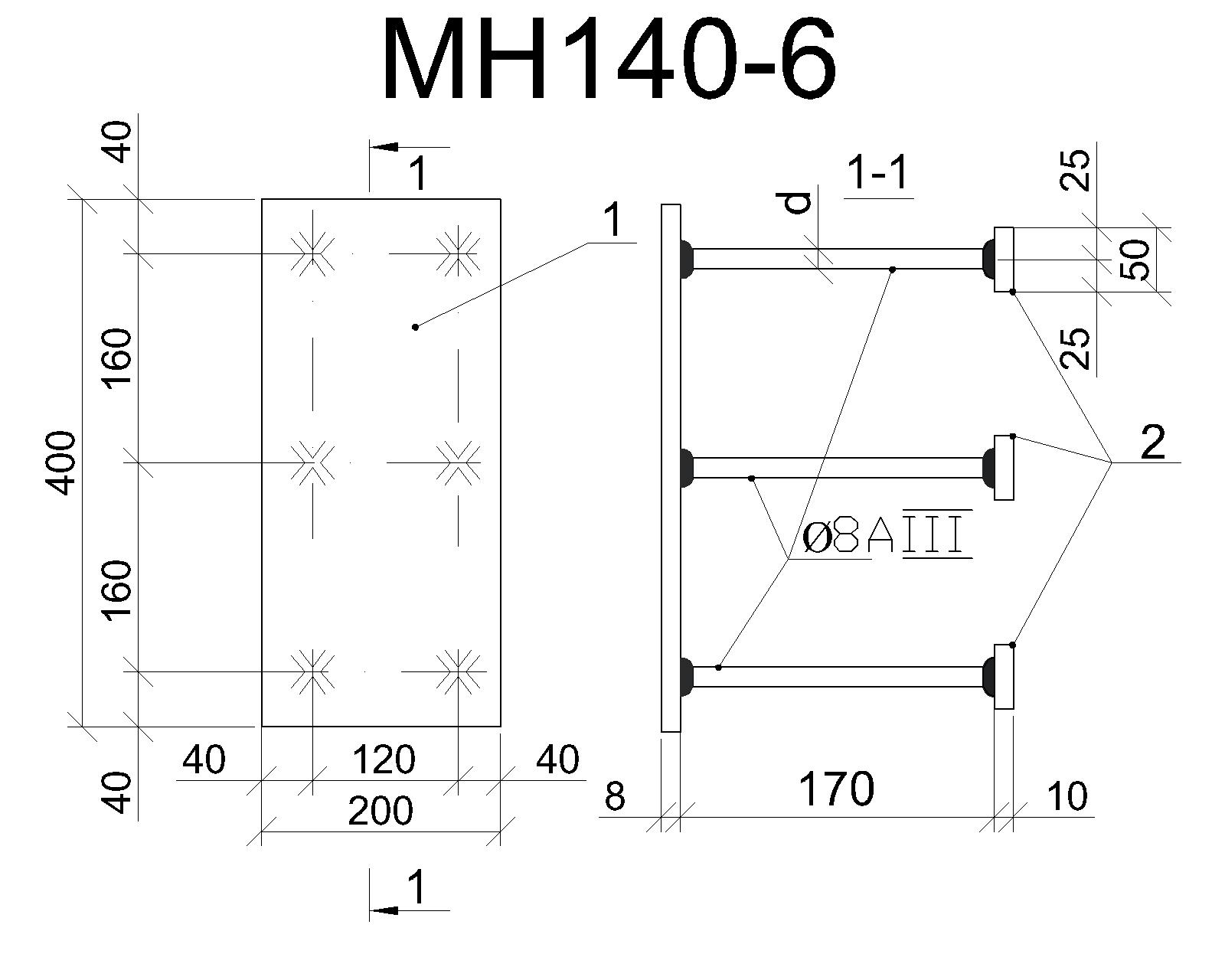 Изделие закладное МН 140-6