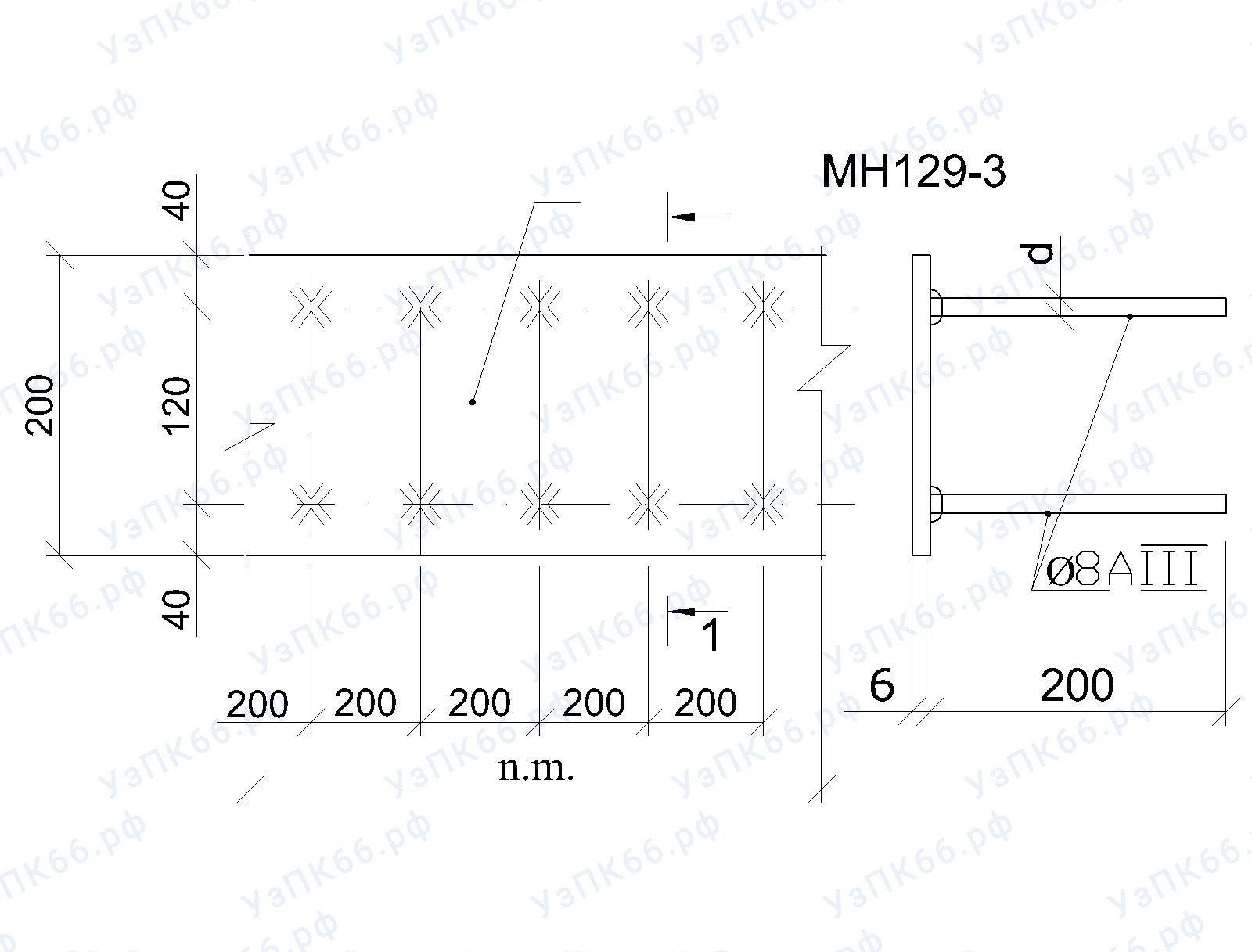 Изделие закладное МН 129-3