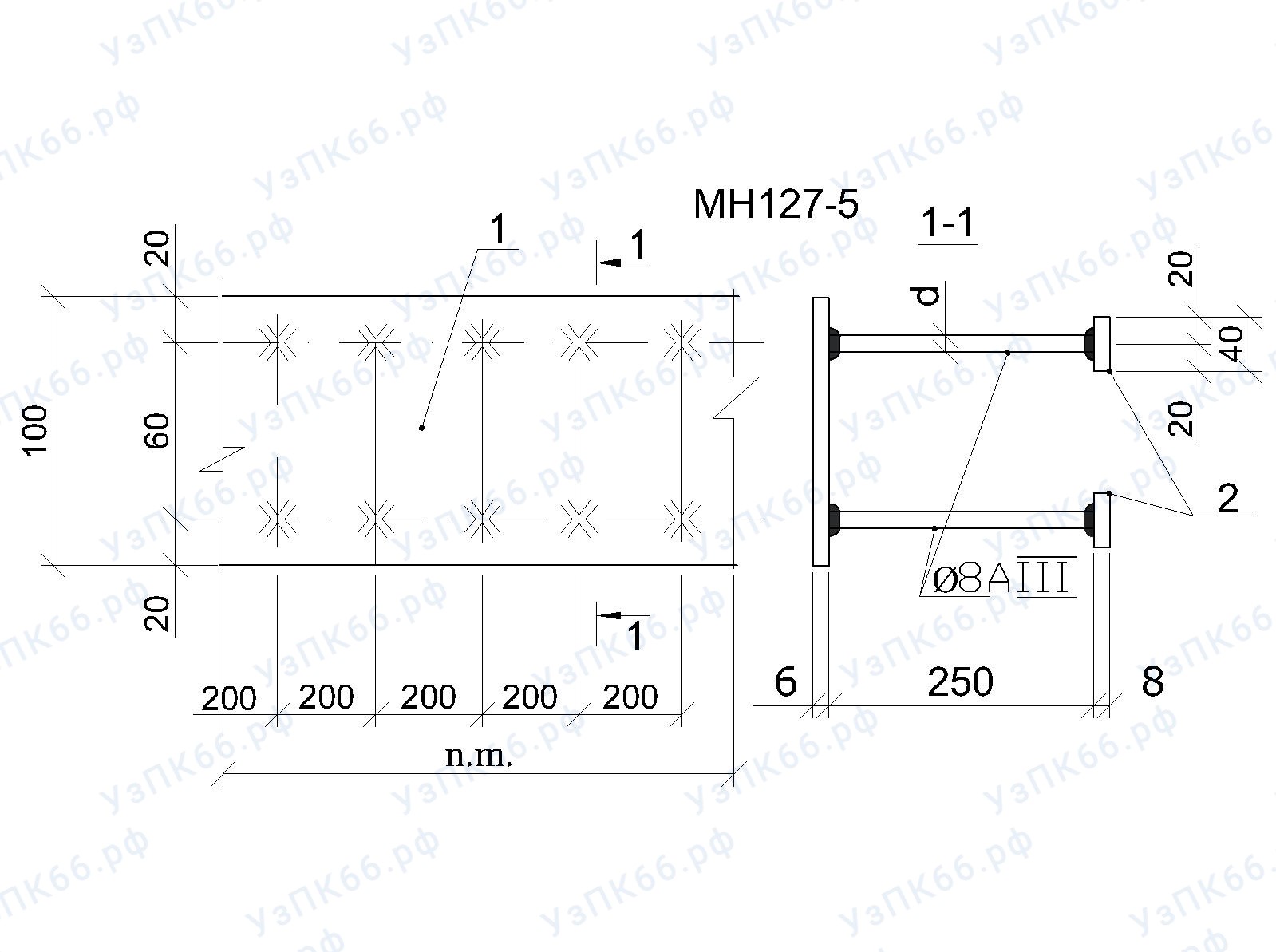 Изделие закладное МН 127-5