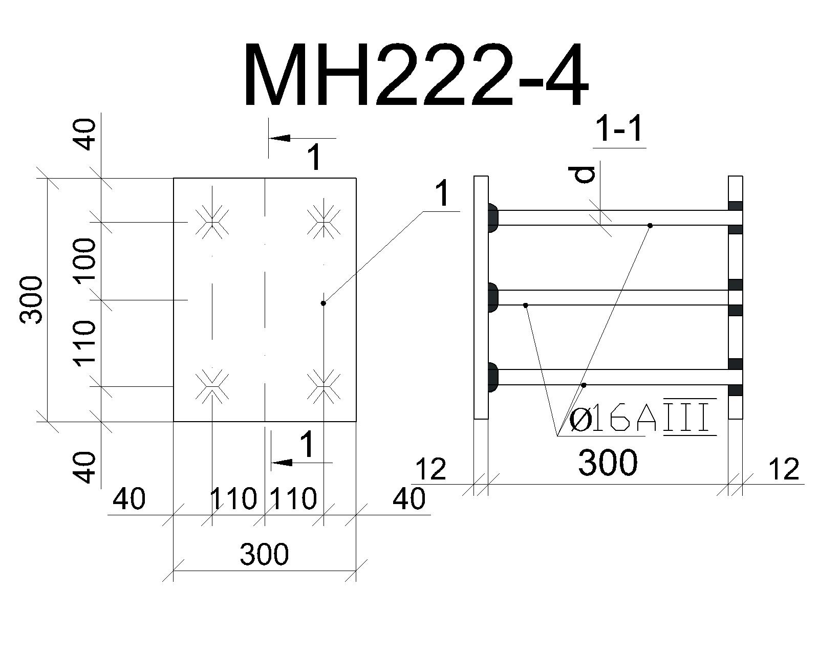 Изделие закладное МН 222-4