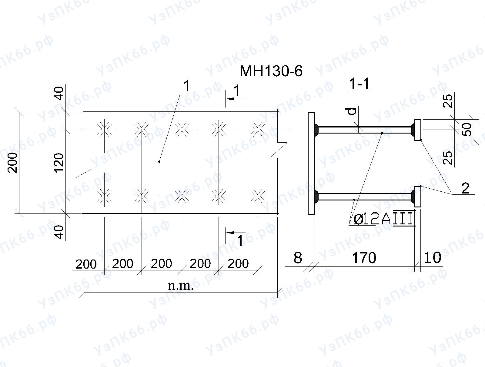 Изделие закладное МН 130-6