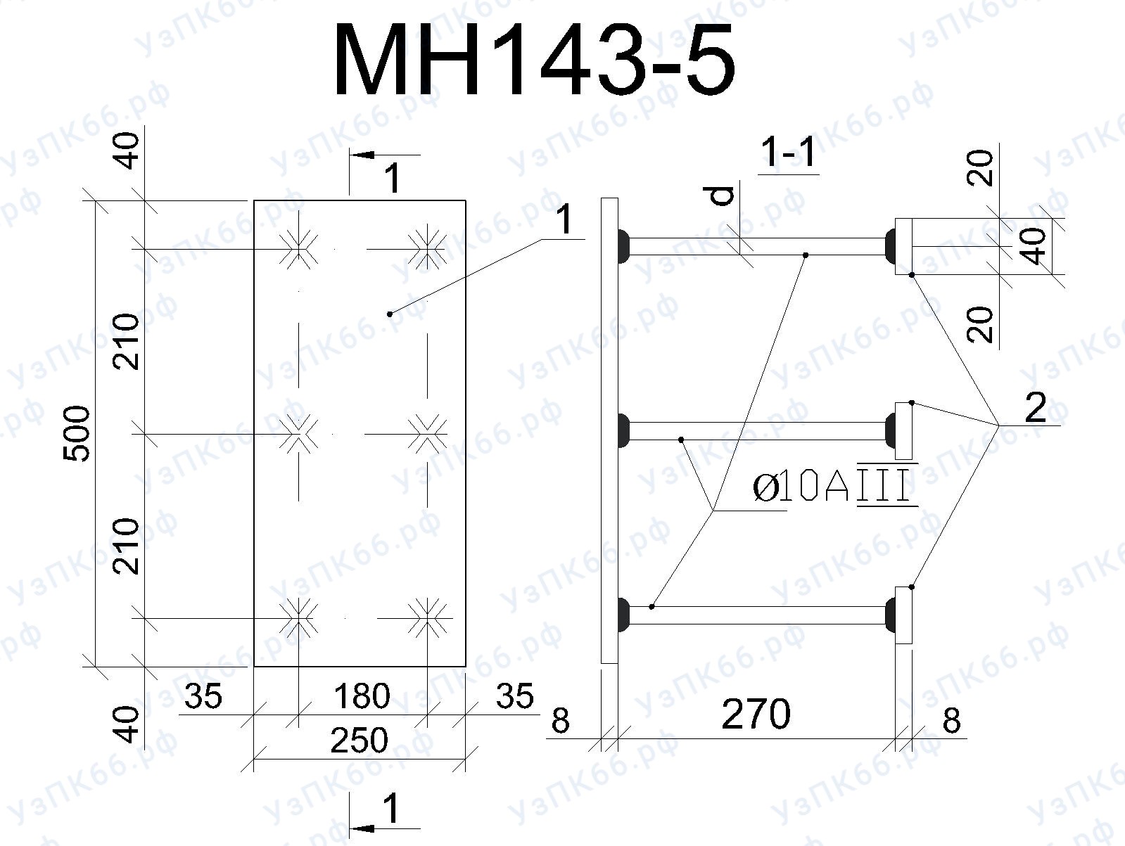 Изделие закладное МН 143-5