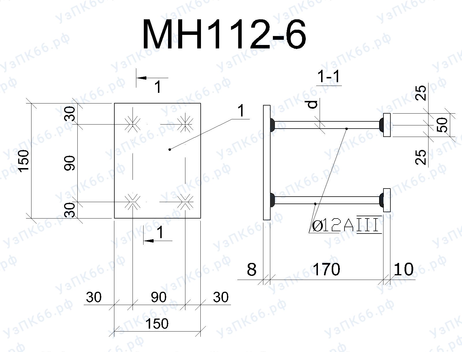 Изделие закладное МН 112-6