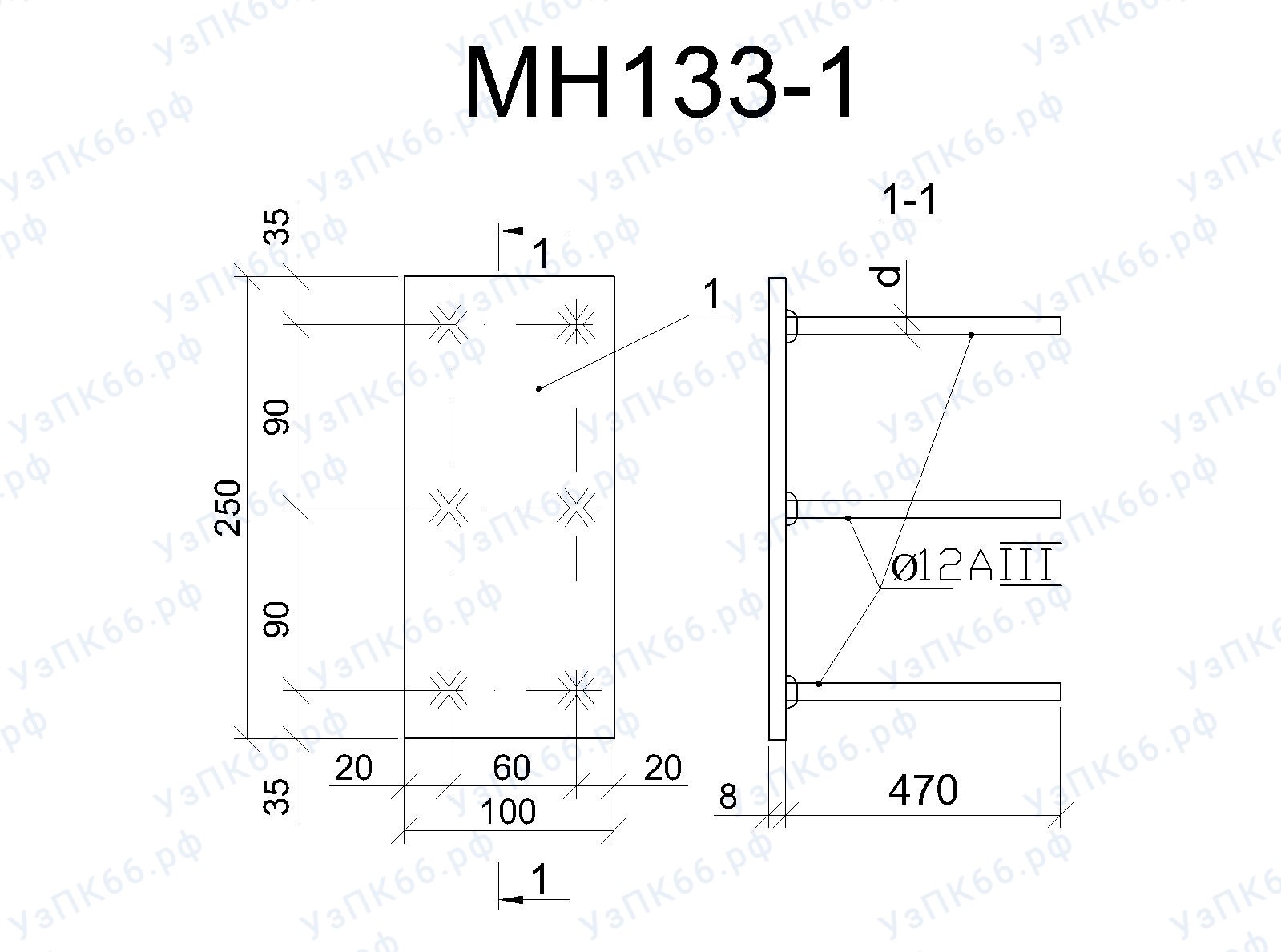 Изделие закладное МН 133-1