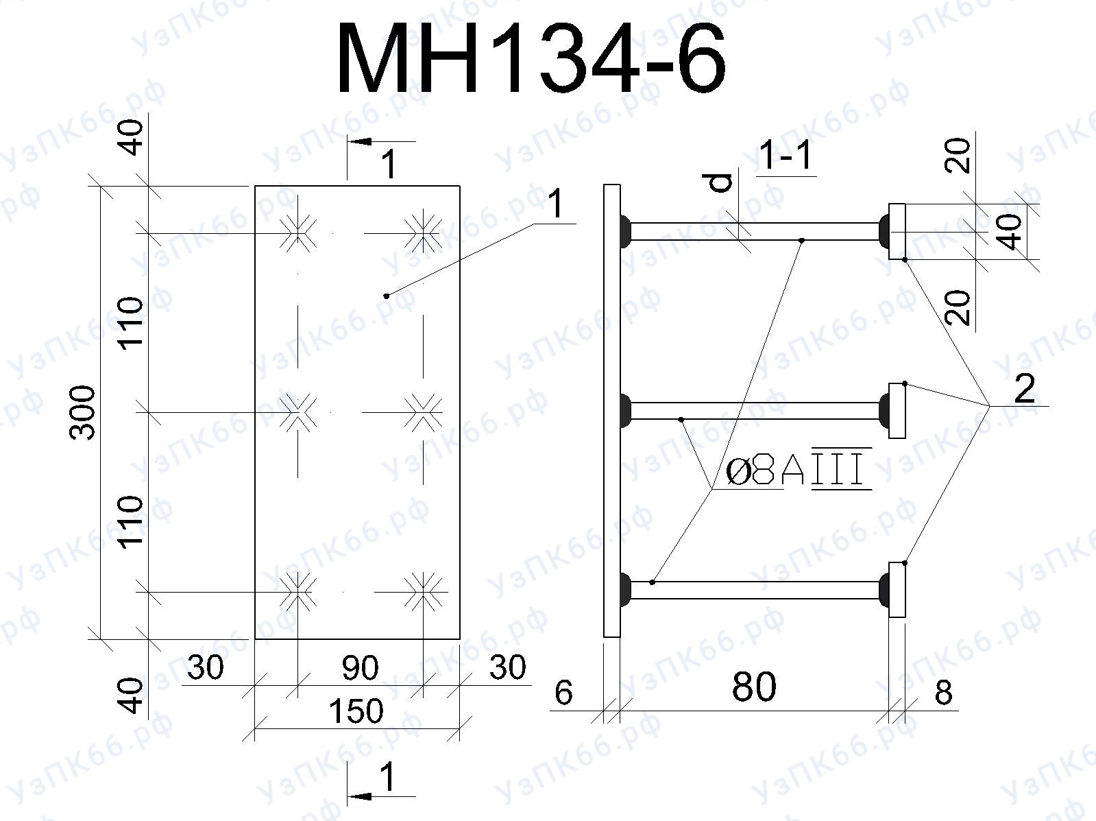Изделие закладное МН 134-6