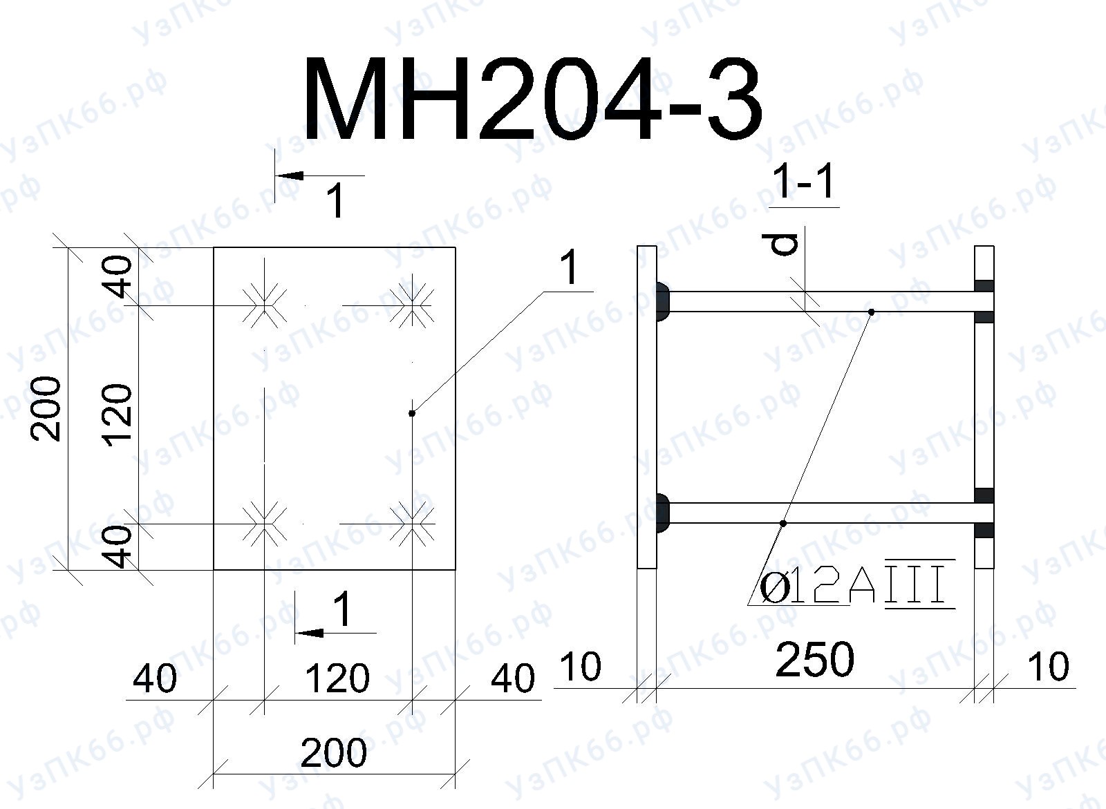 Изделие закладное МН 204-3