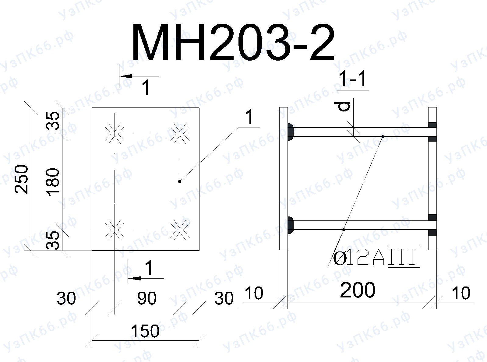 Изделие закладное МН 203-2