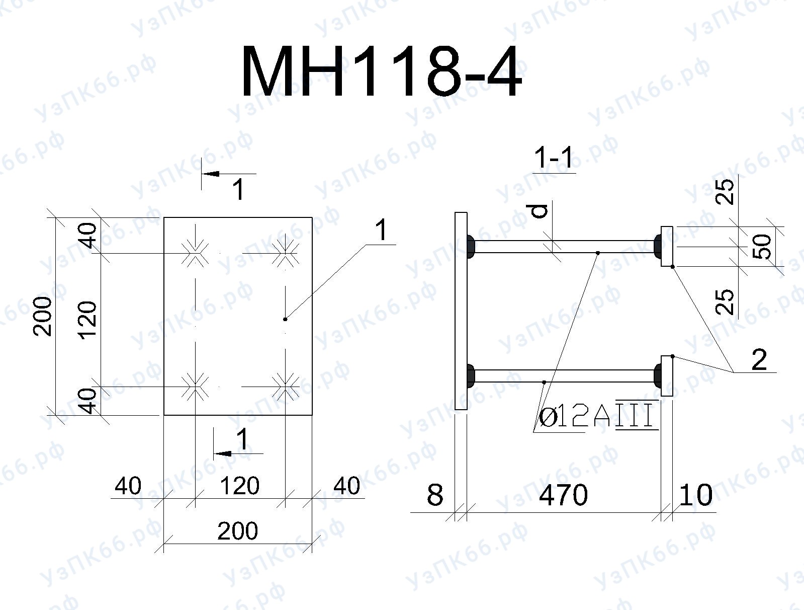 Изделие закладное МН 118-4