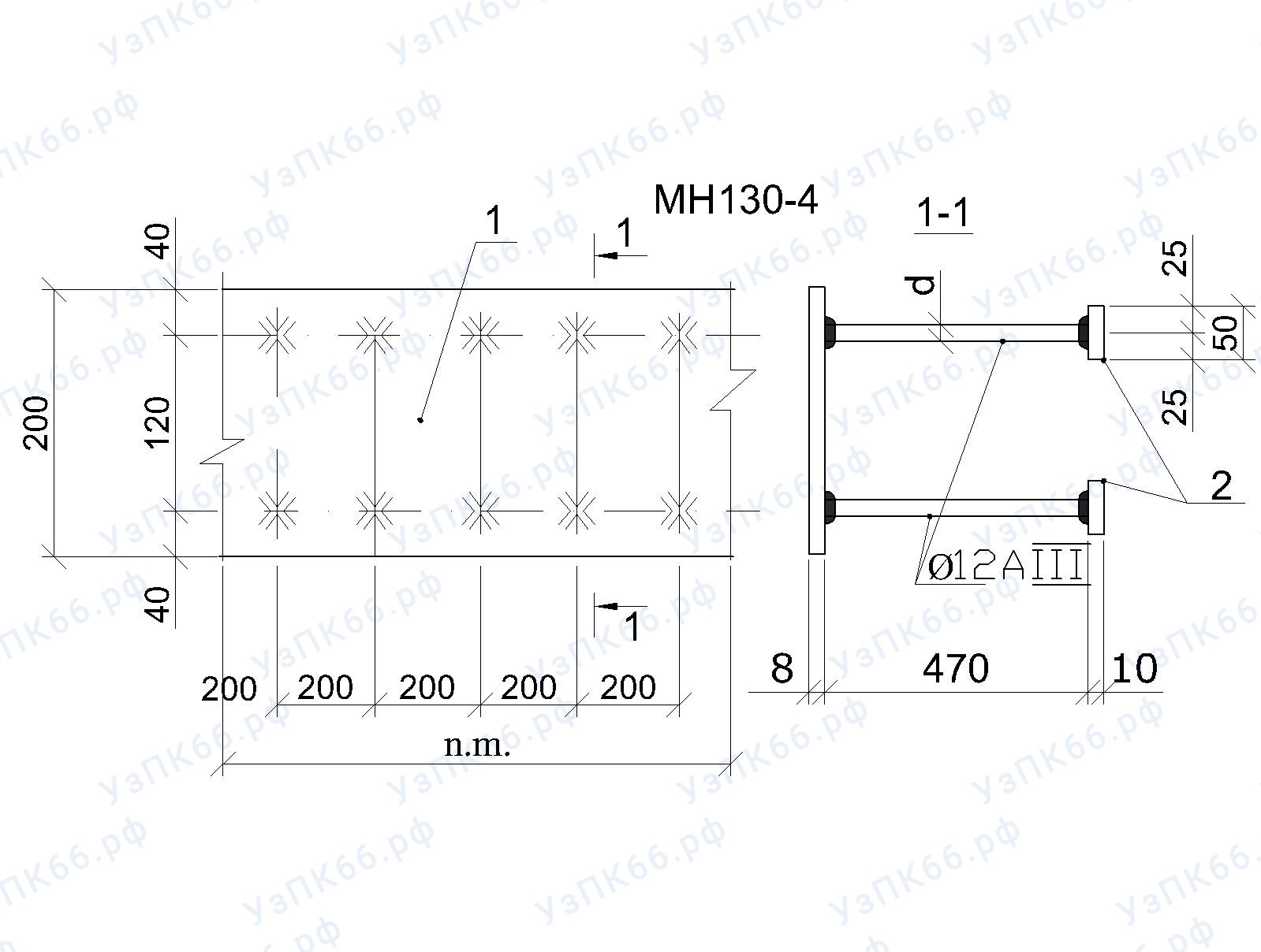 Изделие закладное МН 130-4