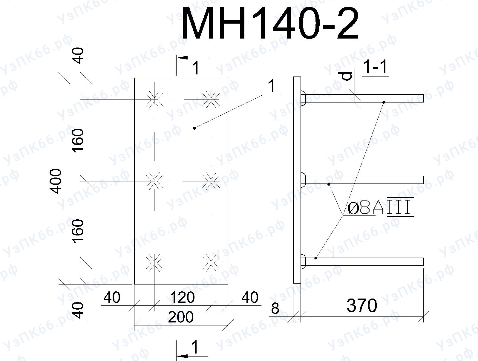 Изделие закладное МН 140-2