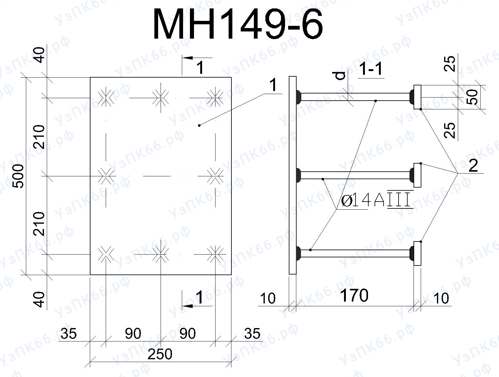 Изделие закладное МН 149-6