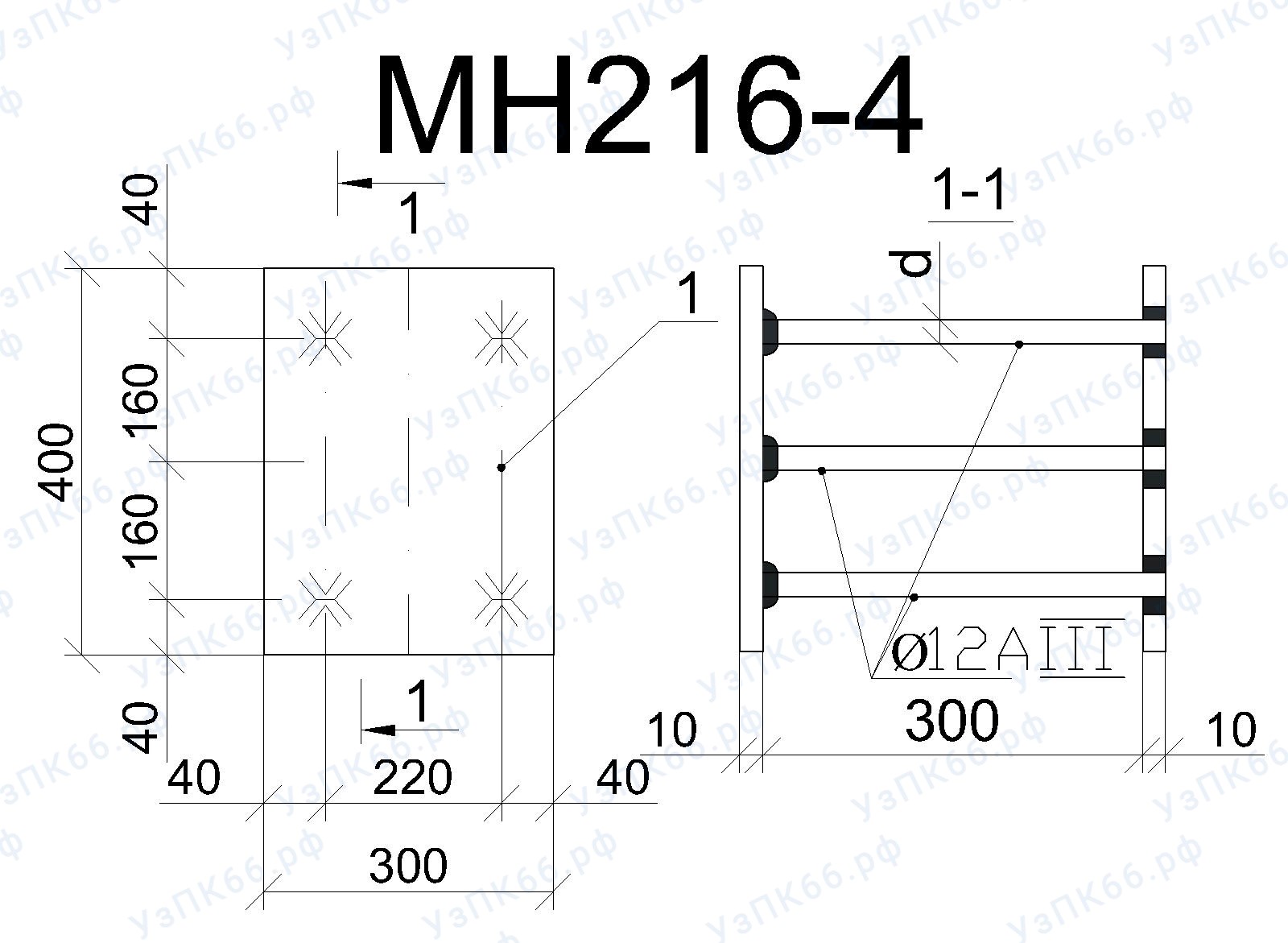 Изделие закладное МН 216-4