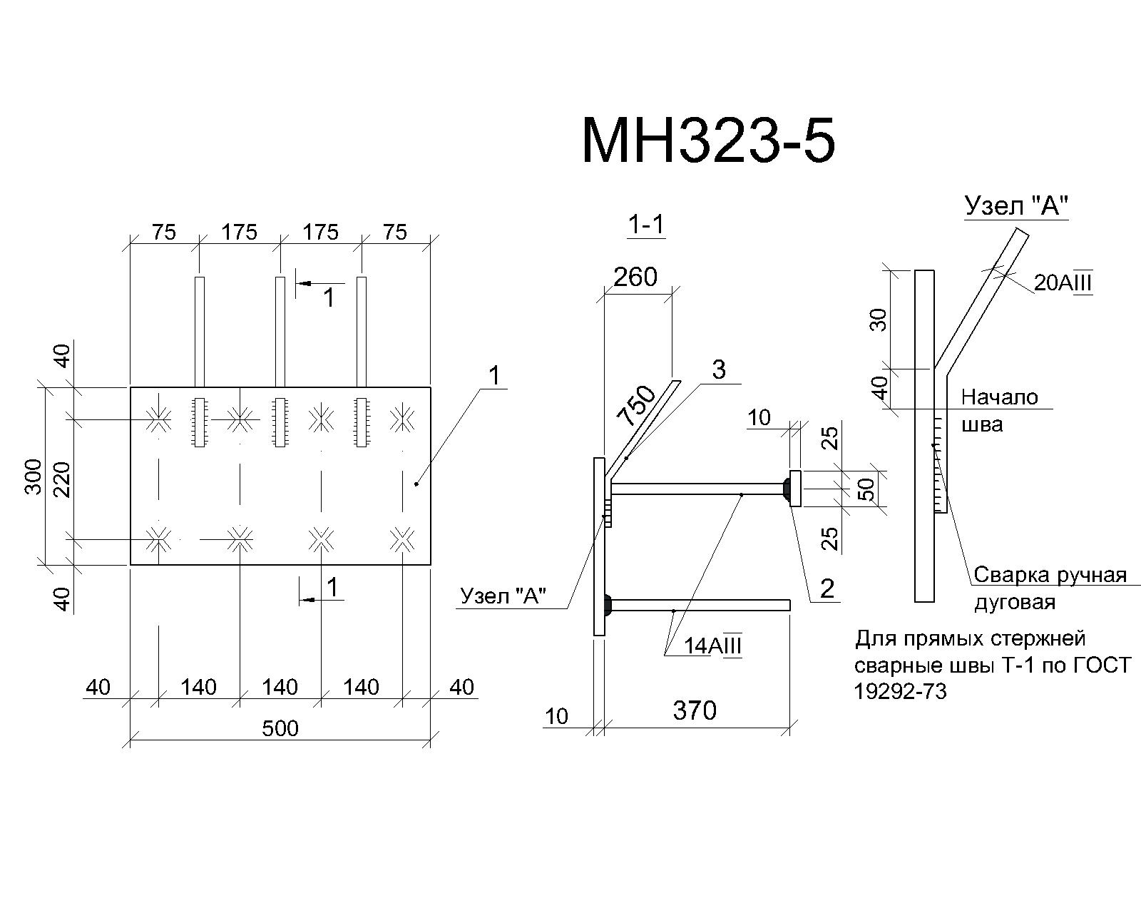 Изделие закладное МН 323-5