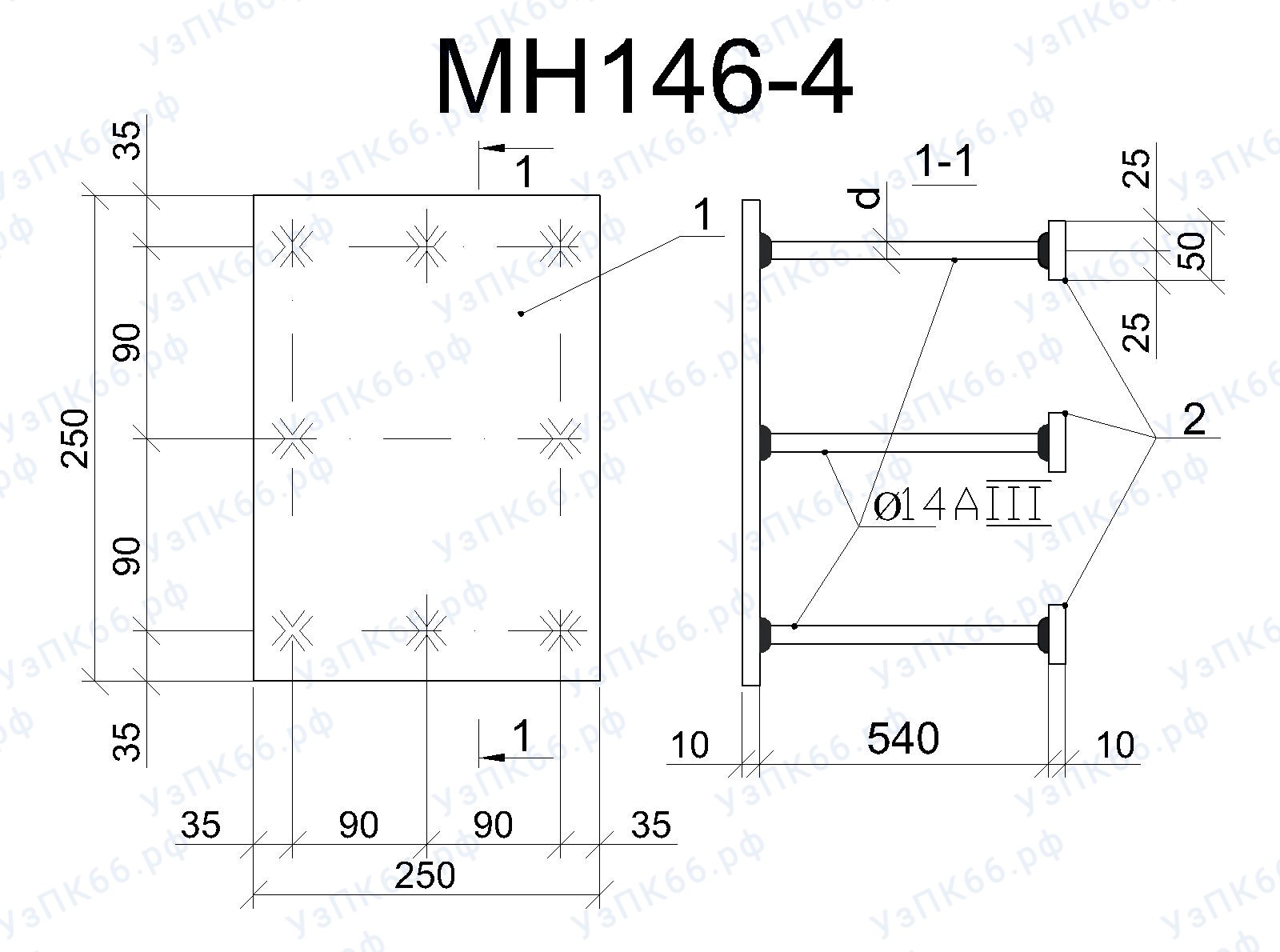 Изделие закладное МН 146-4