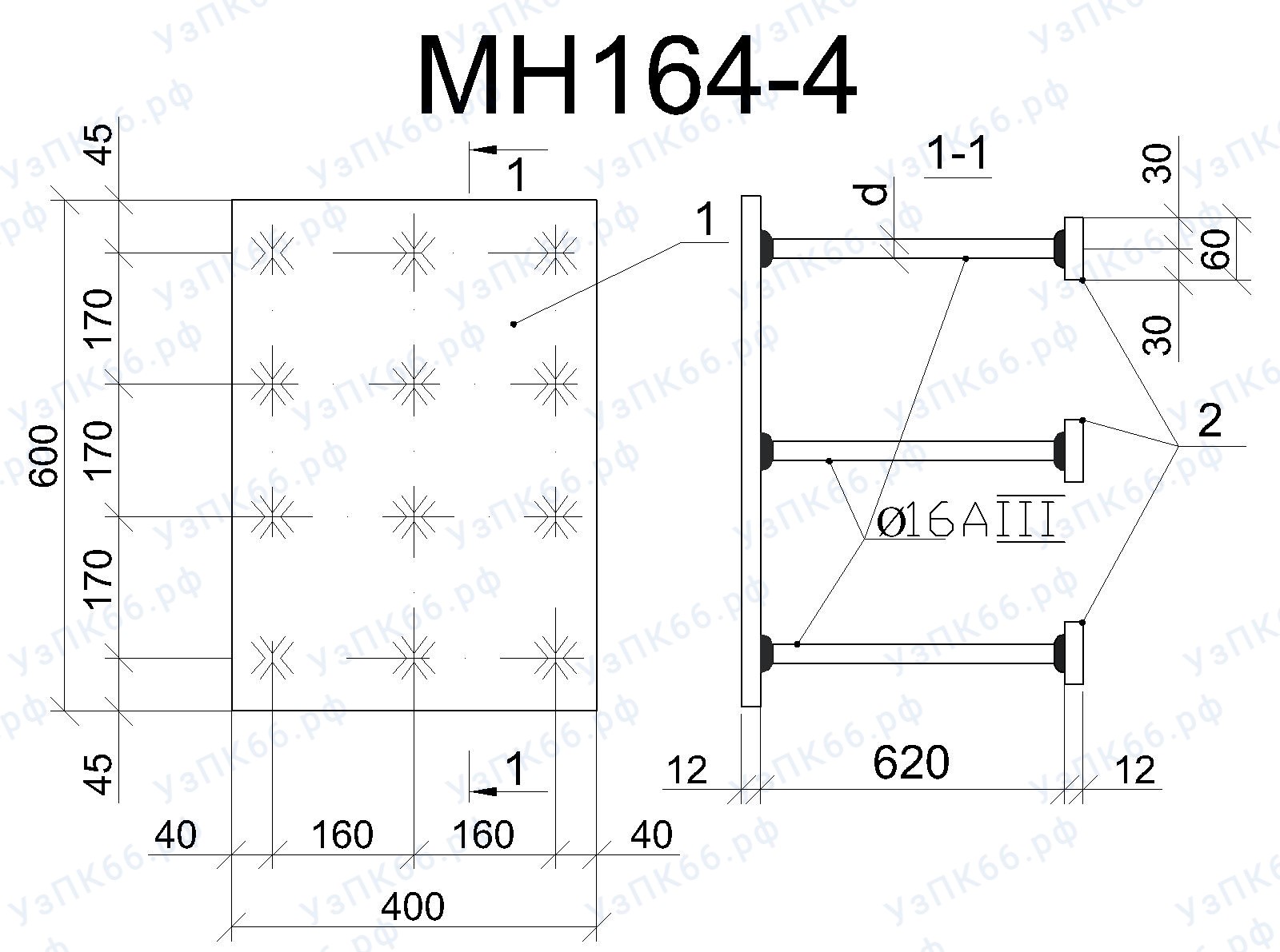 Изделие закладное МН 164-4