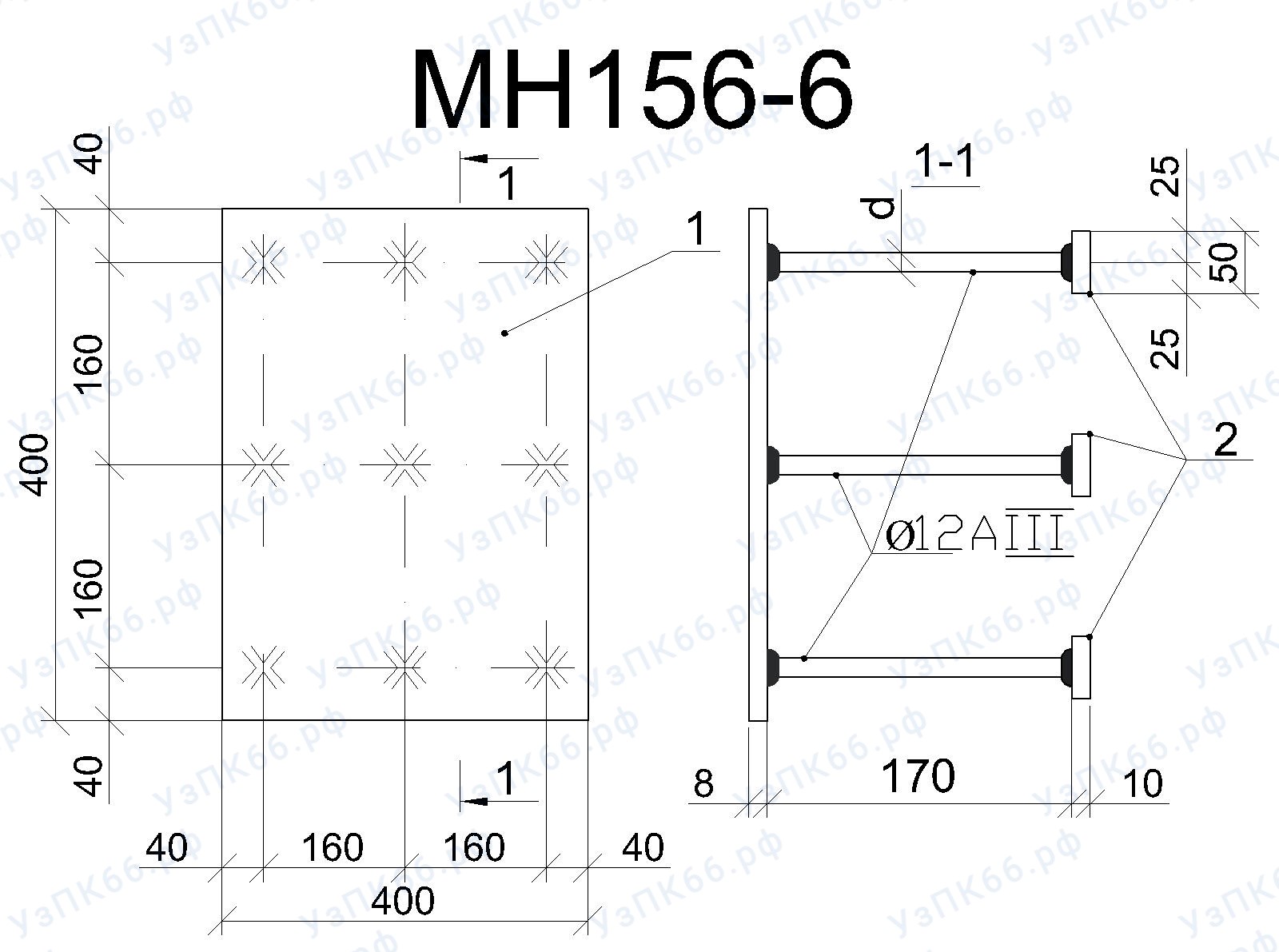 Изделие закладное МН 156-6