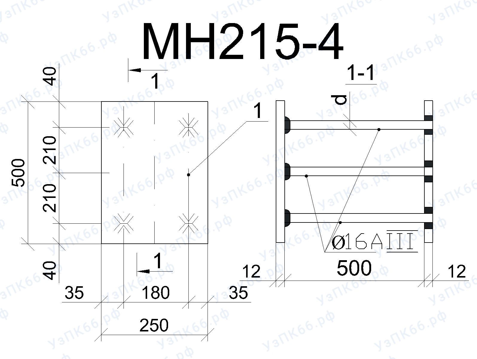 Изделие закладное МН 215-4