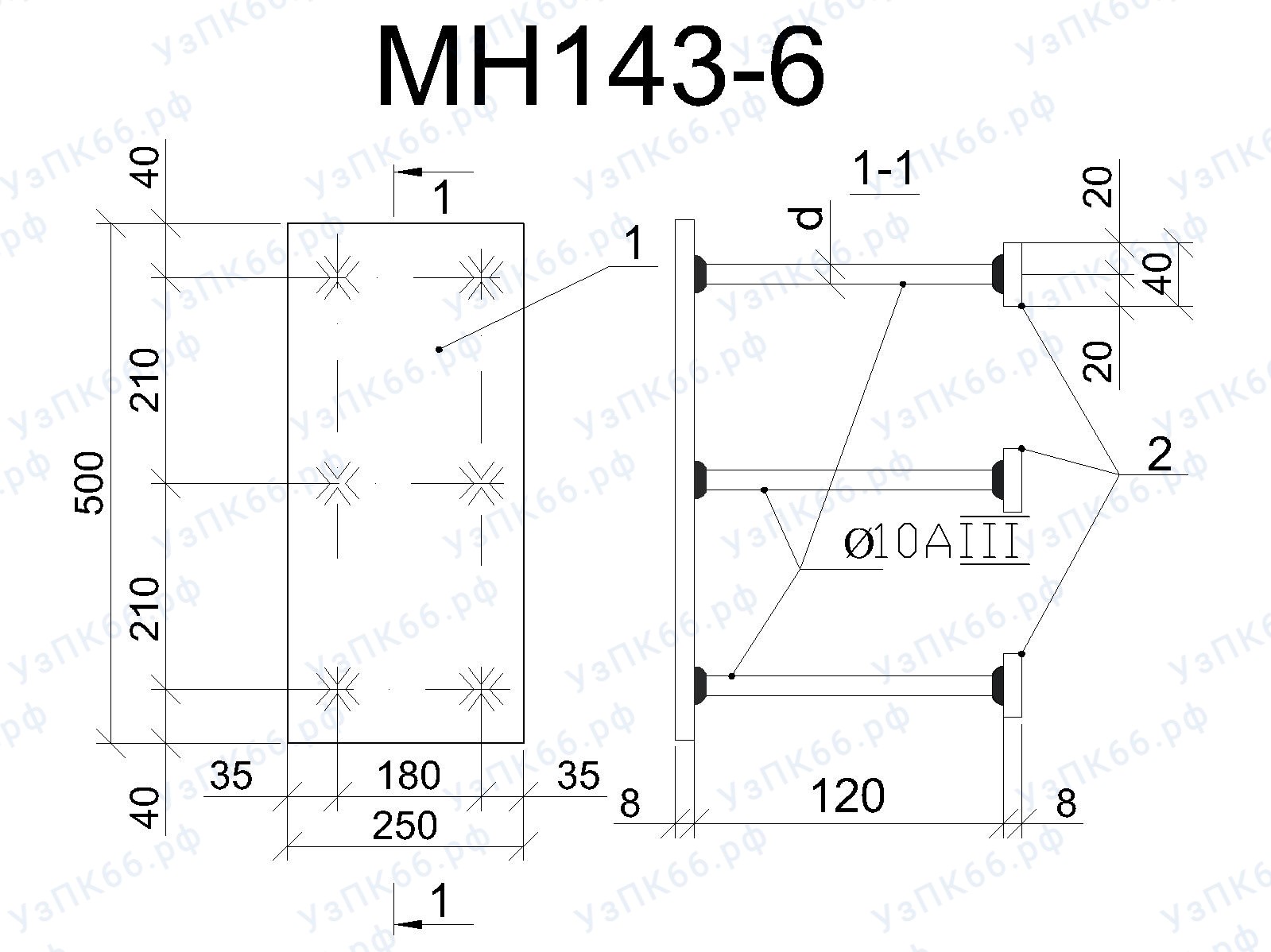 Изделие закладное МН 143-6