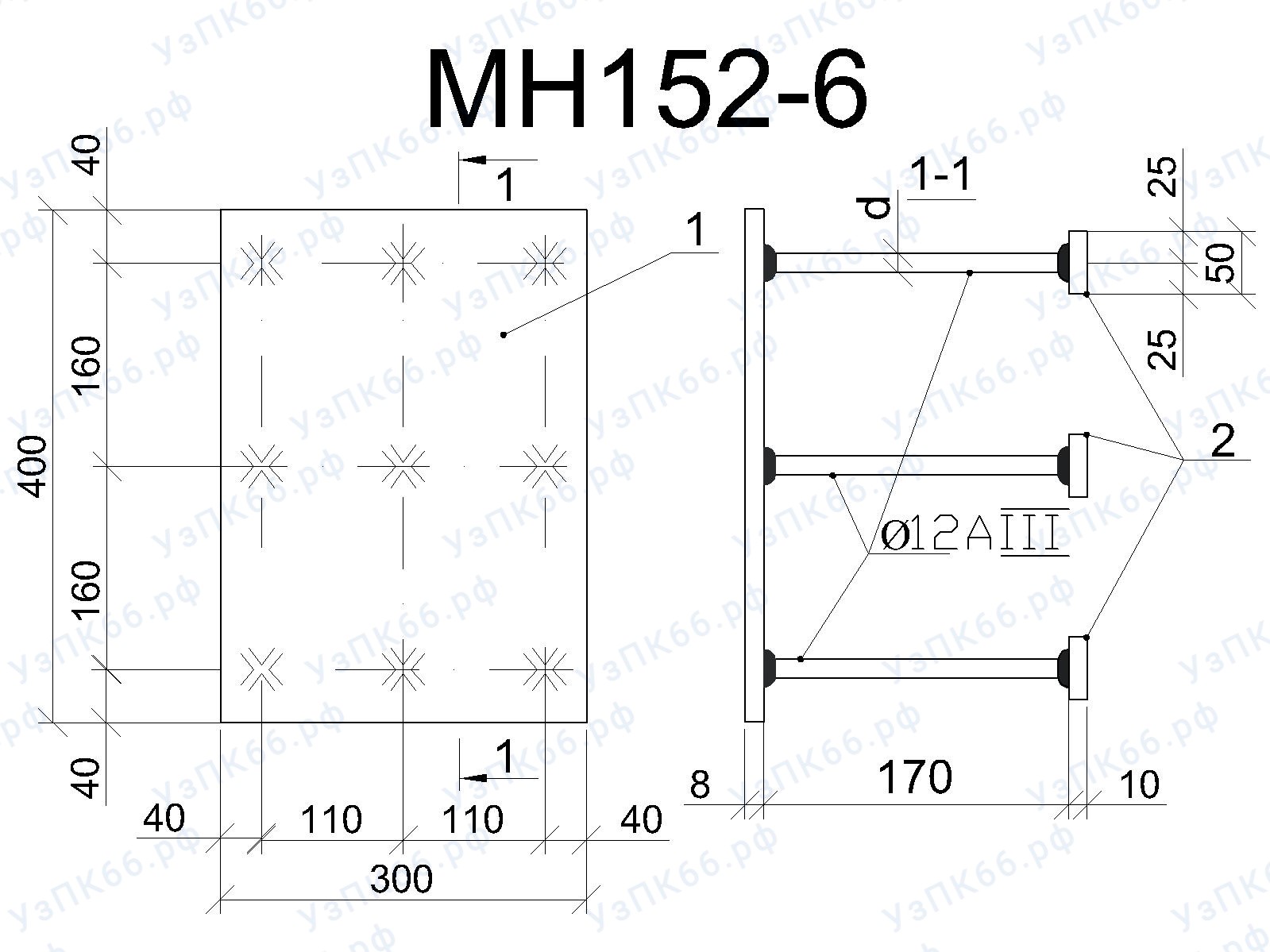 Изделие закладное МН 152-6
