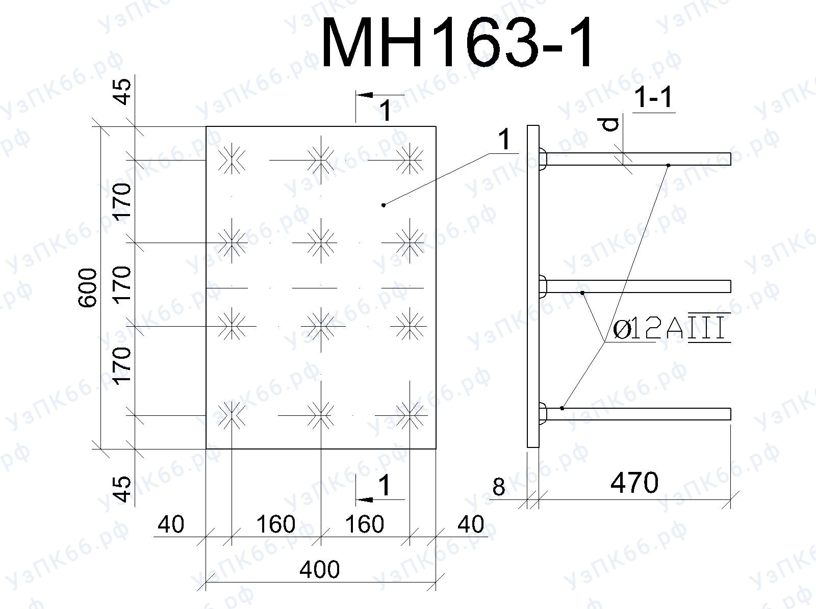 Изделие закладное МН 163-1