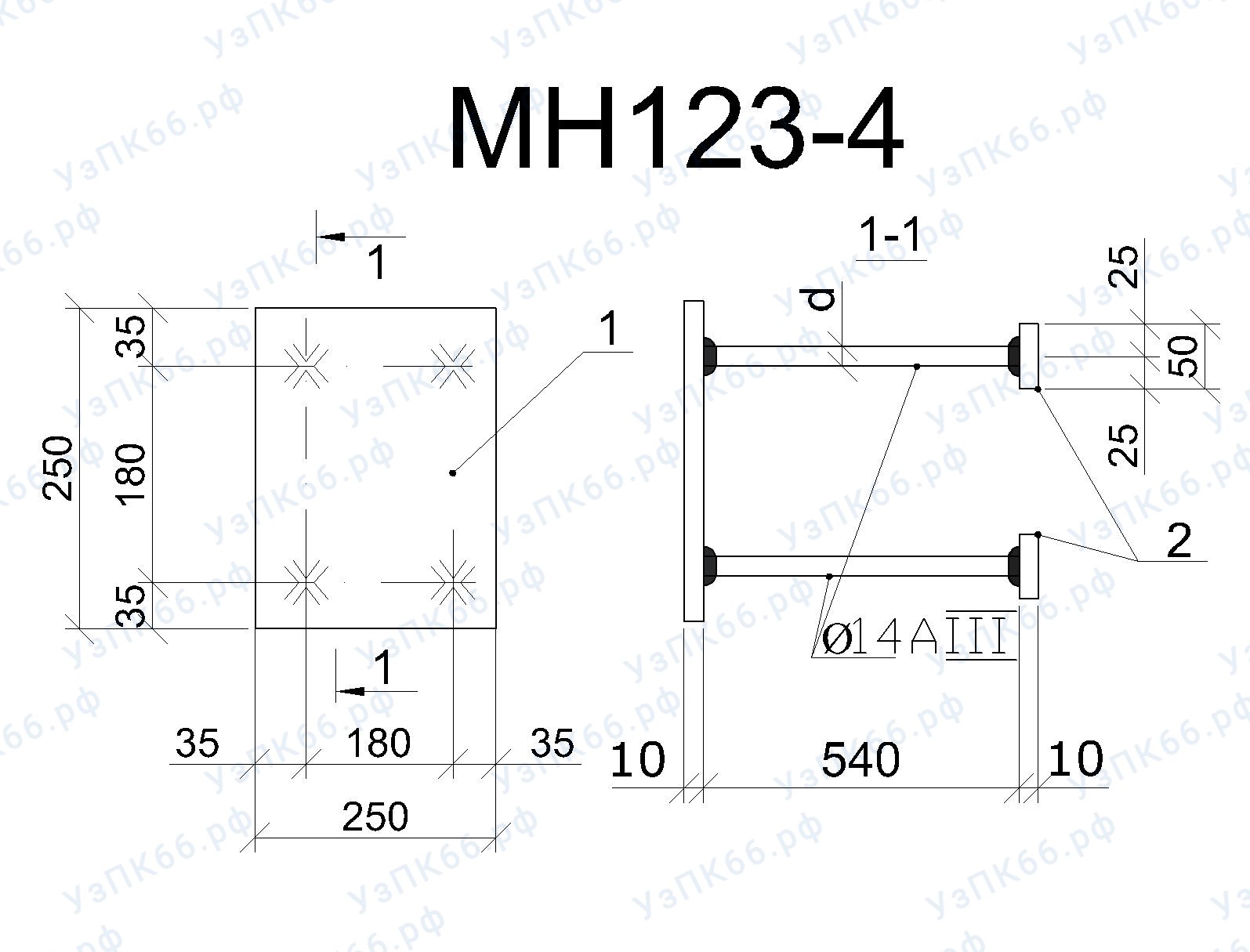 Изделие закладное МН 123-4