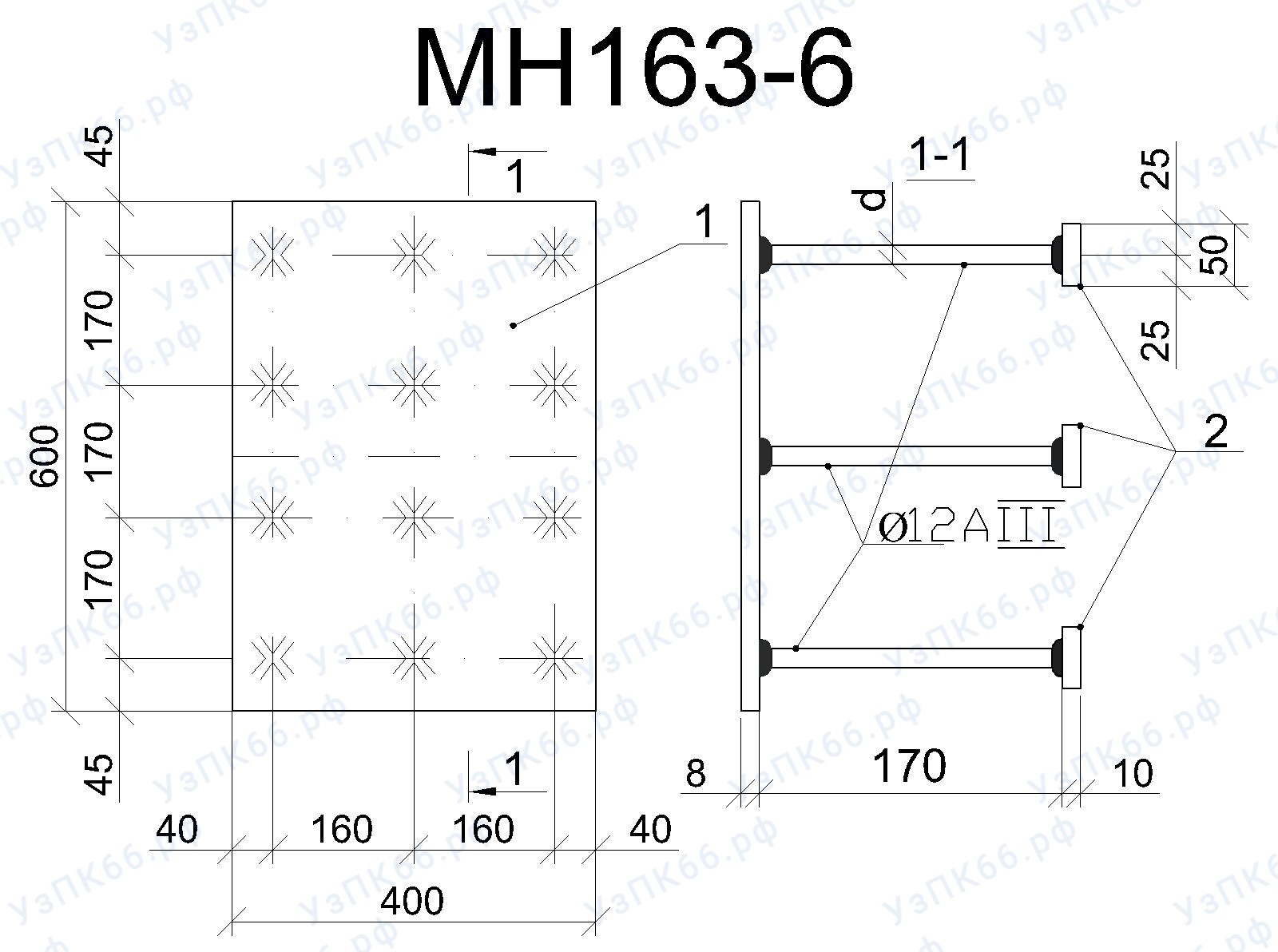 Изделие закладное МН 163-6