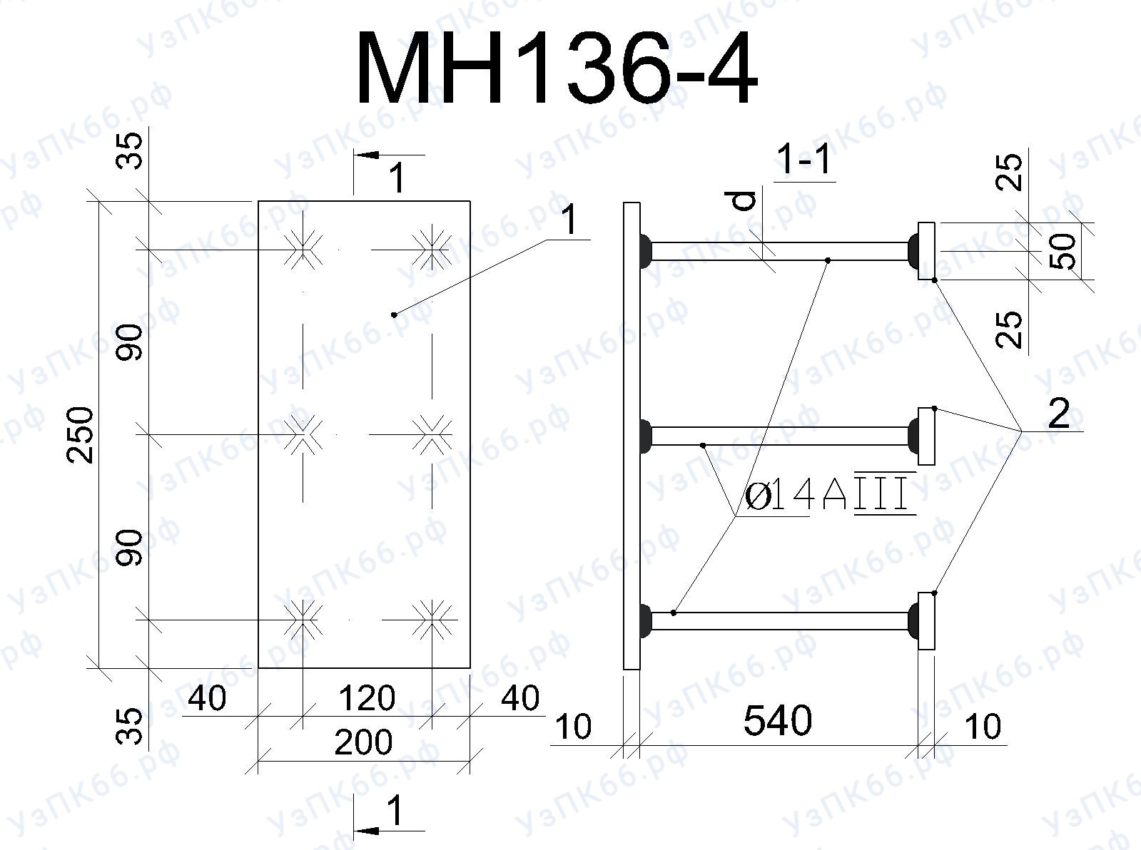 Изделие закладное МН 136-4