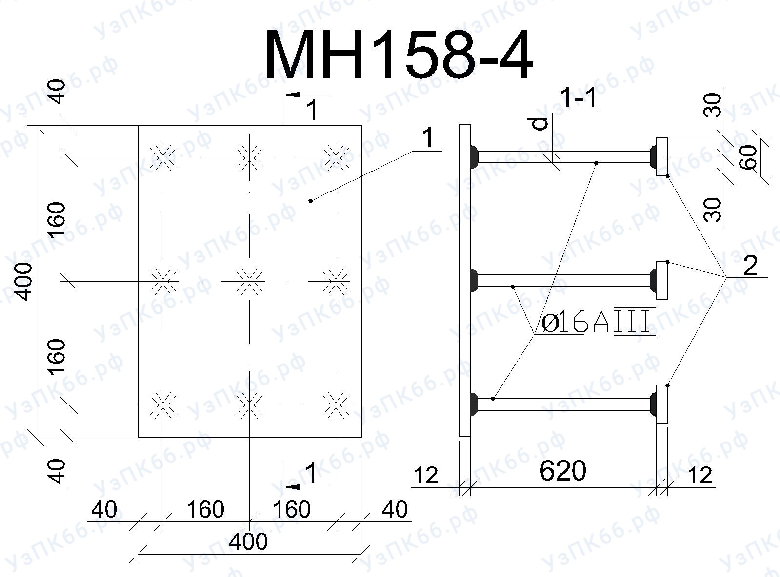 Изделие закладное МН 158-4