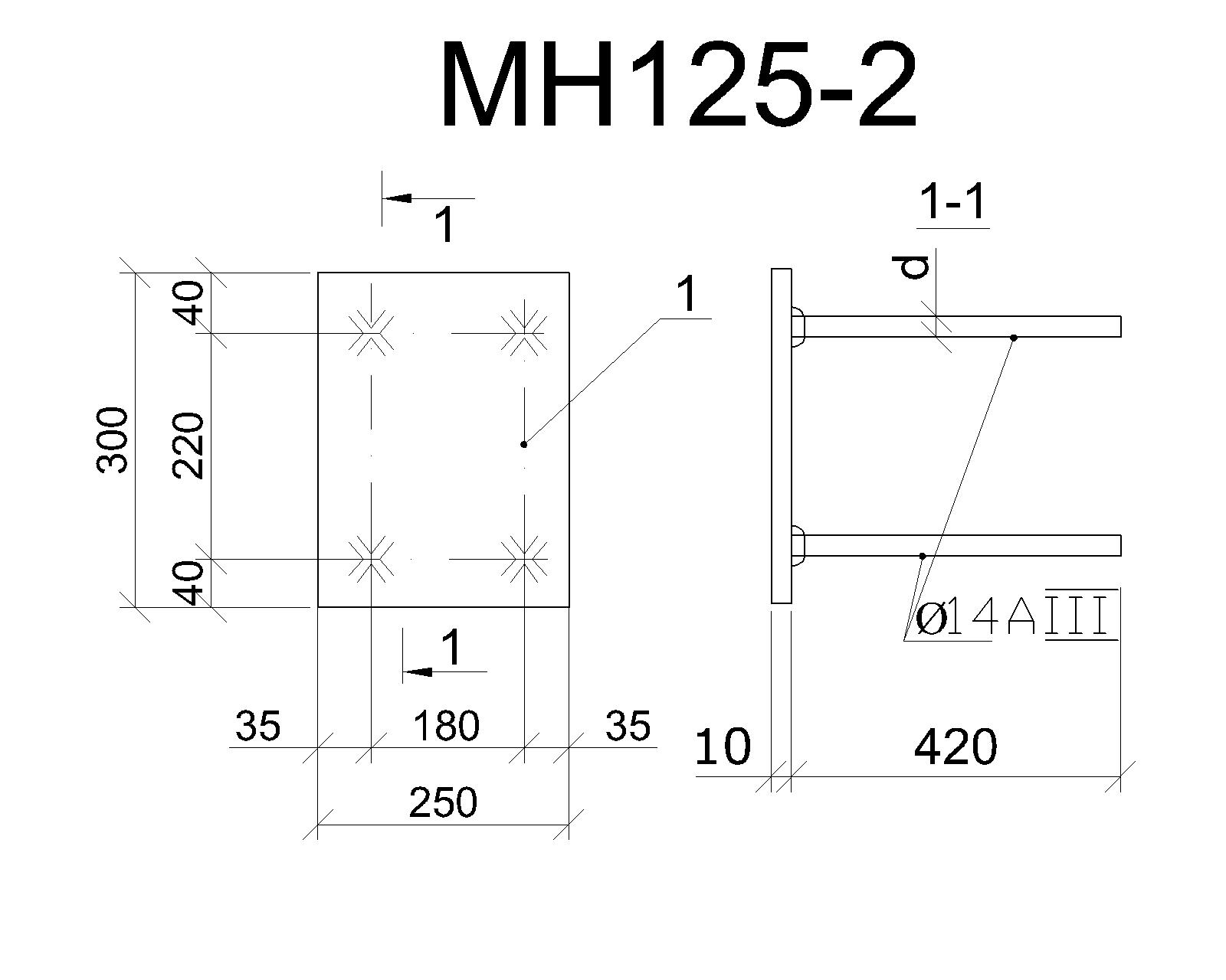 Изделие закладное МН 125-2