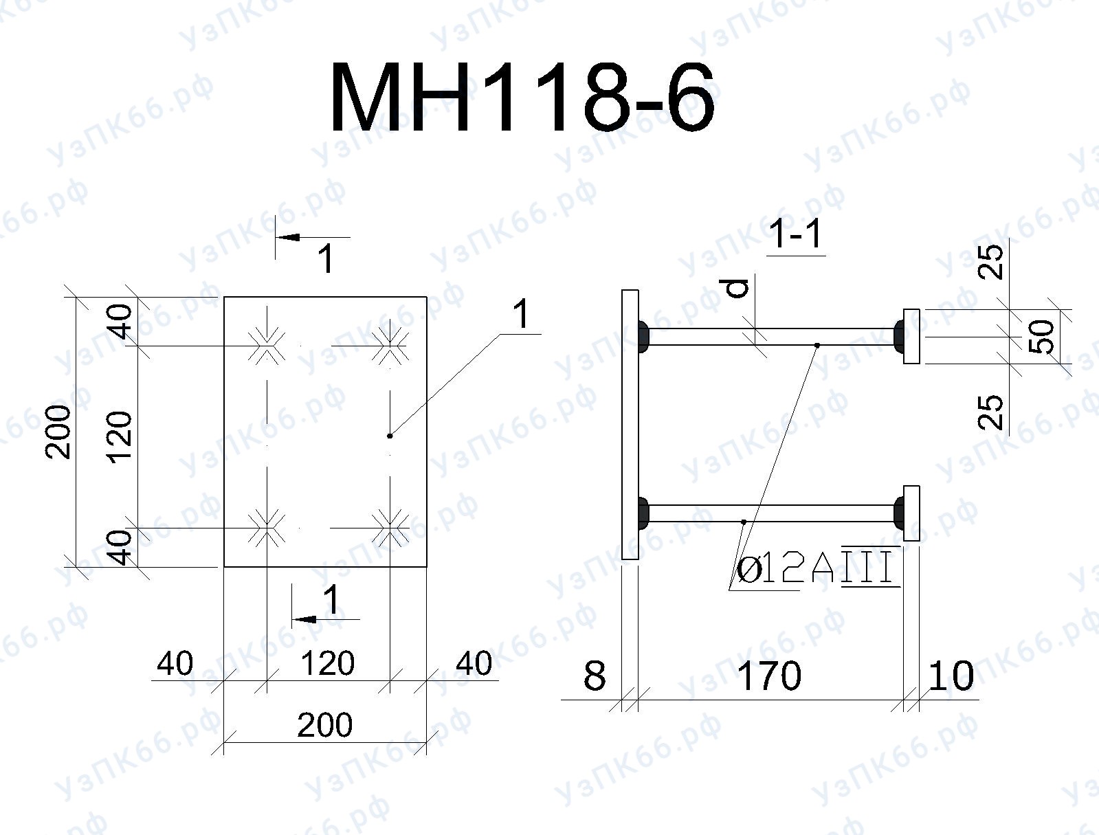Изделие закладное МН 118-6