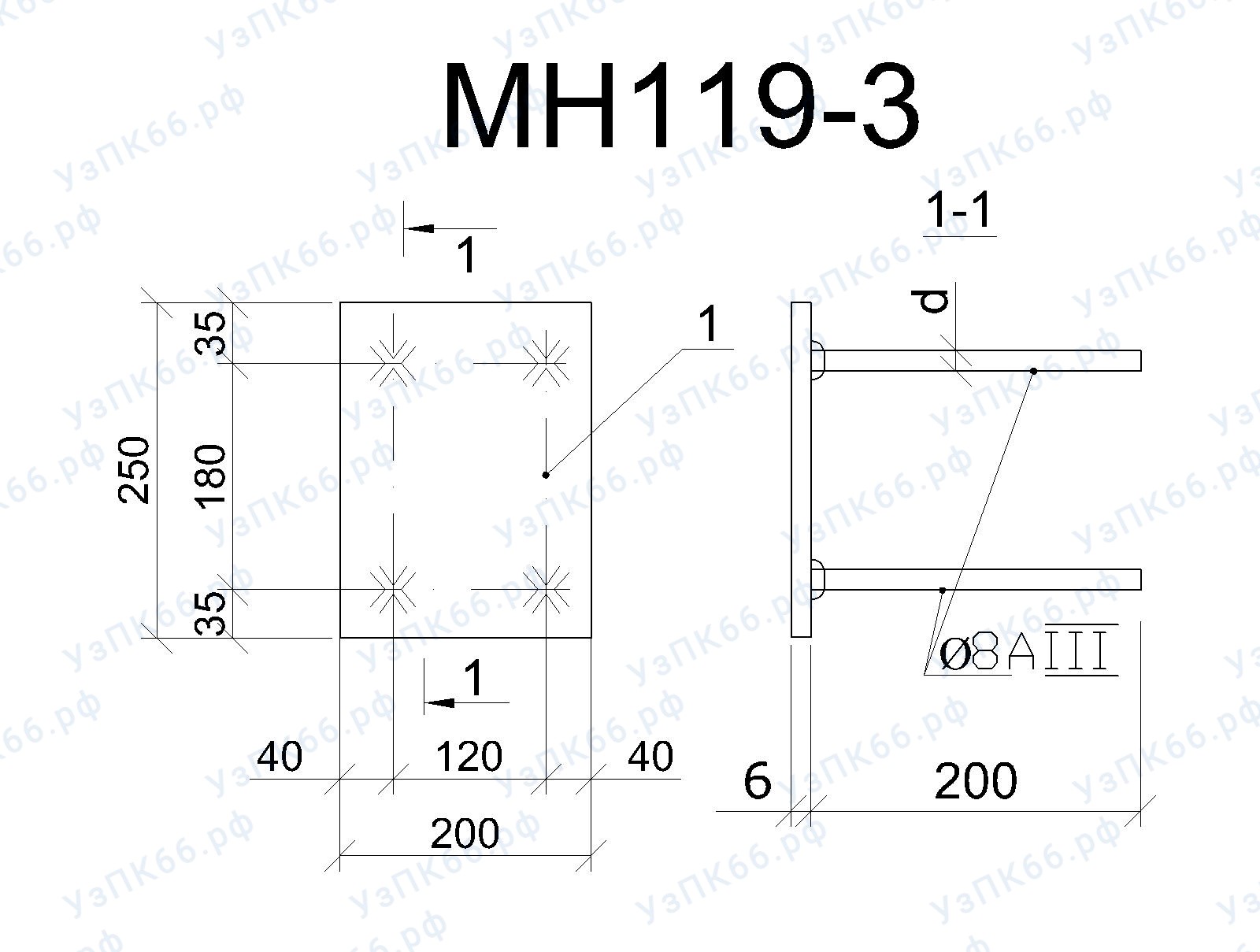 Изделие закладное МН 119-3
