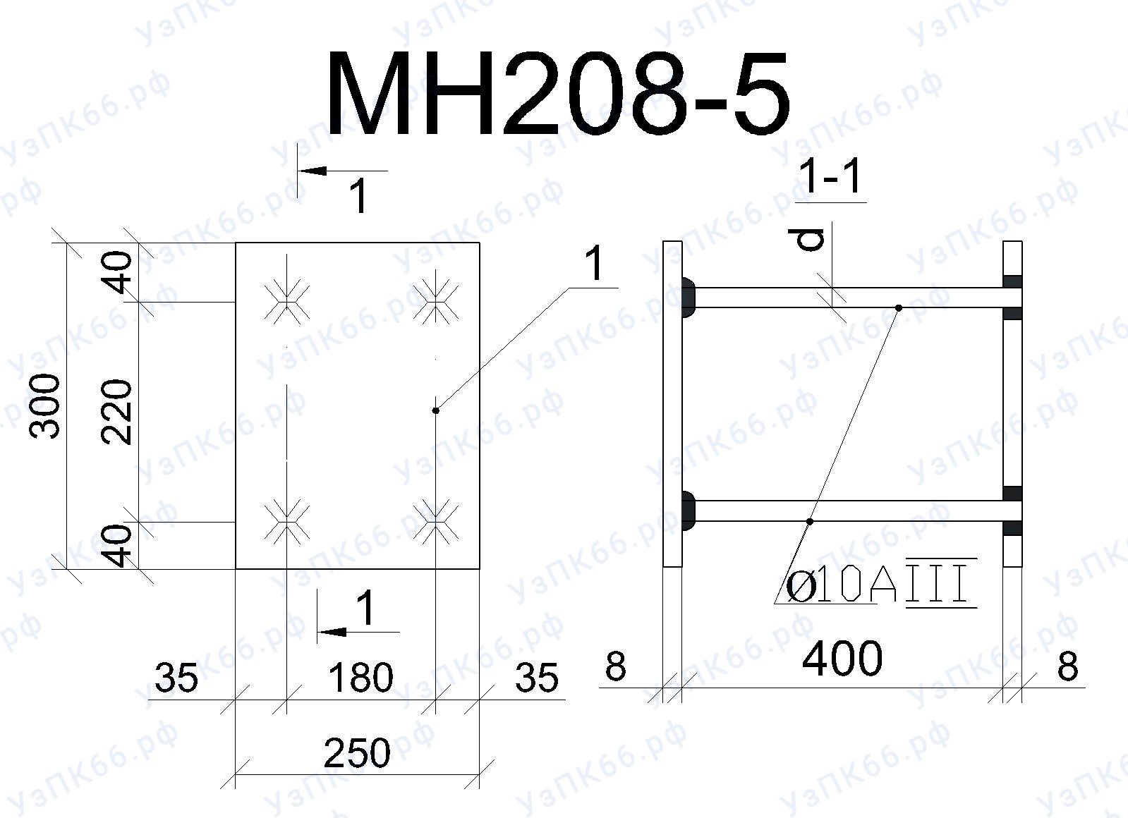 Изделие закладное МН 208-5