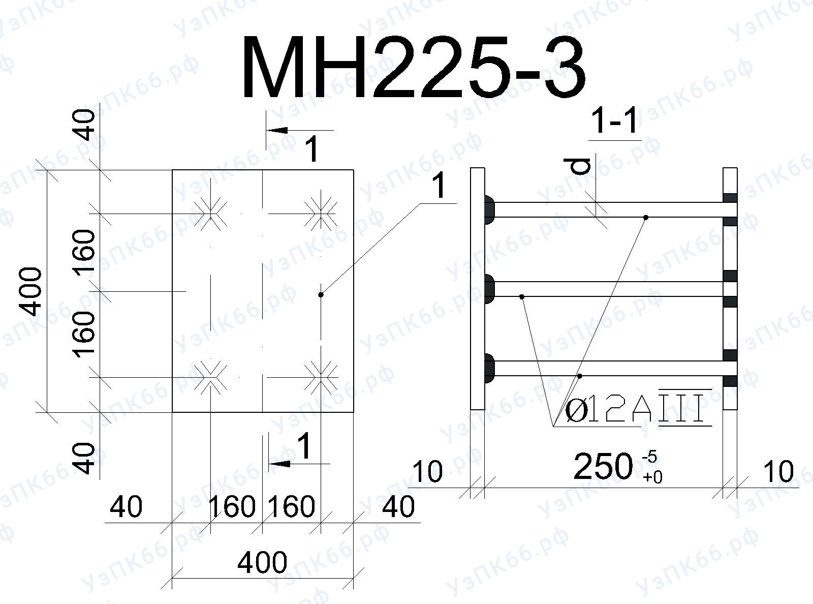 Изделие закладное МН 225-3