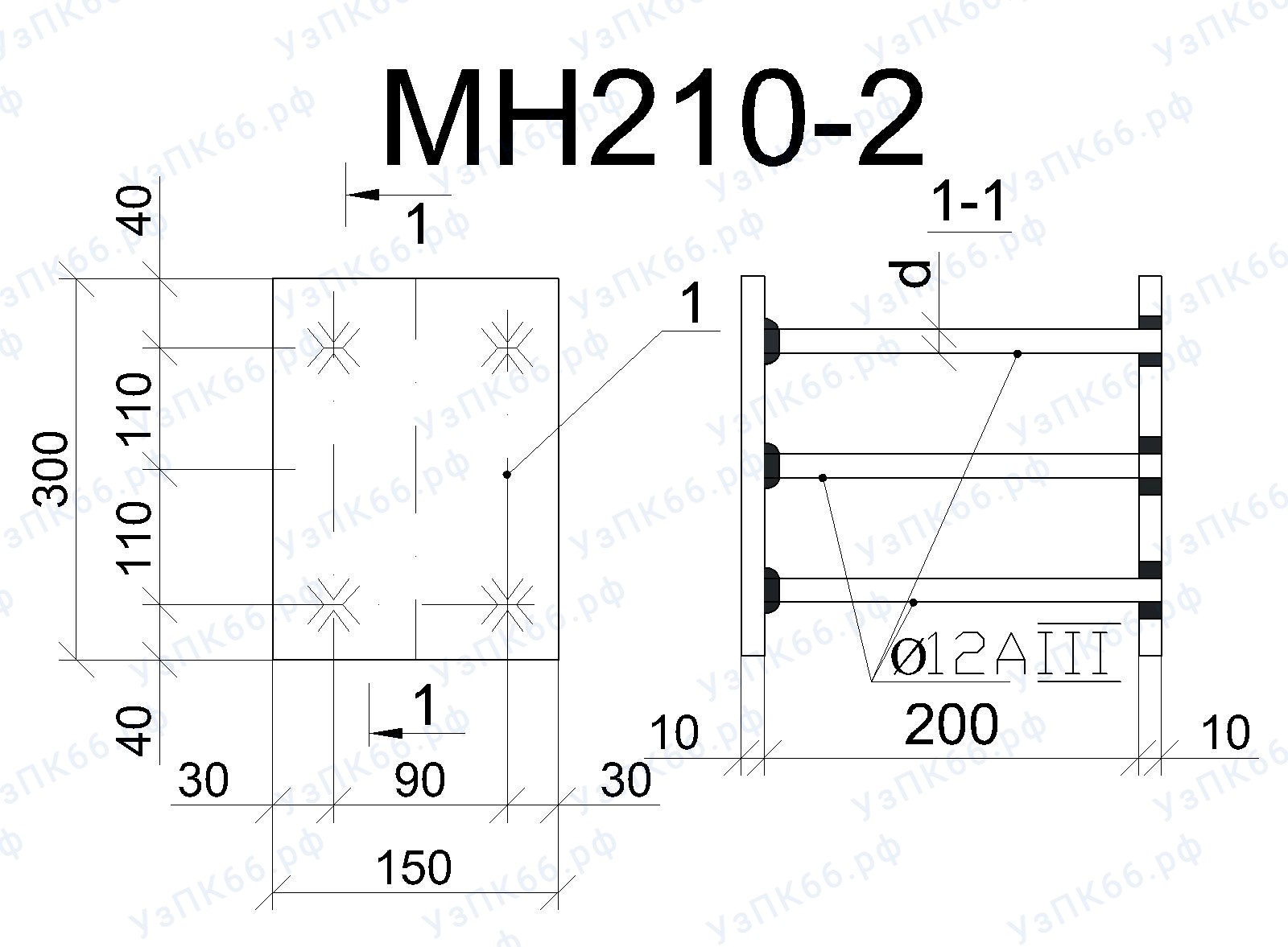 Изделие закладное МН 210-2