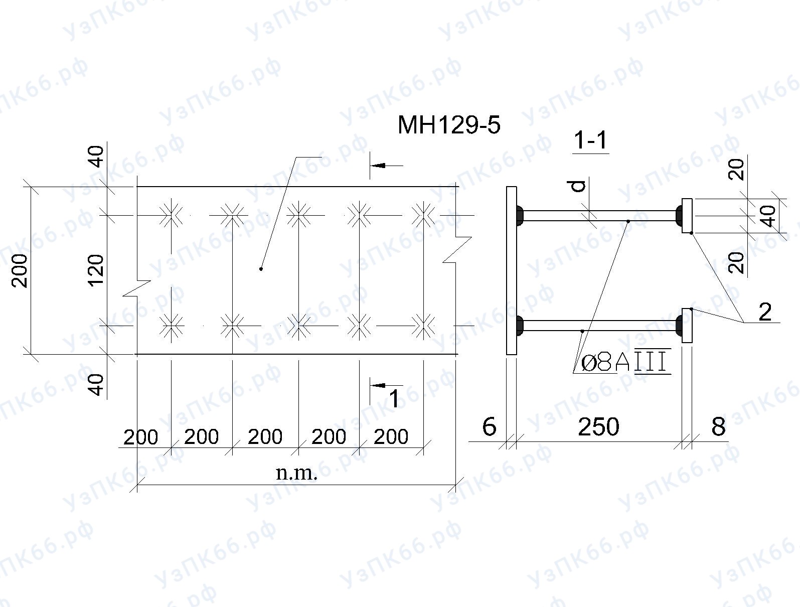 Изделие закладное МН 129-5